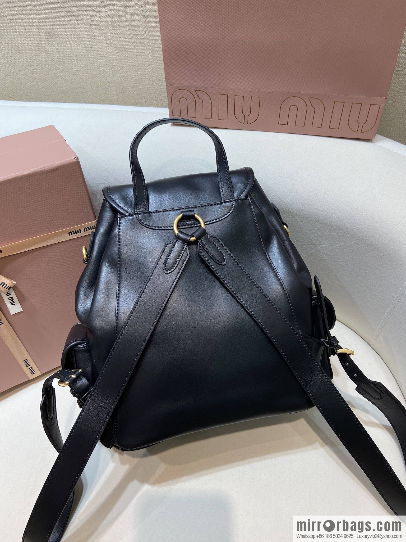 MIUMIU new backpack 5BZ042 large, black.