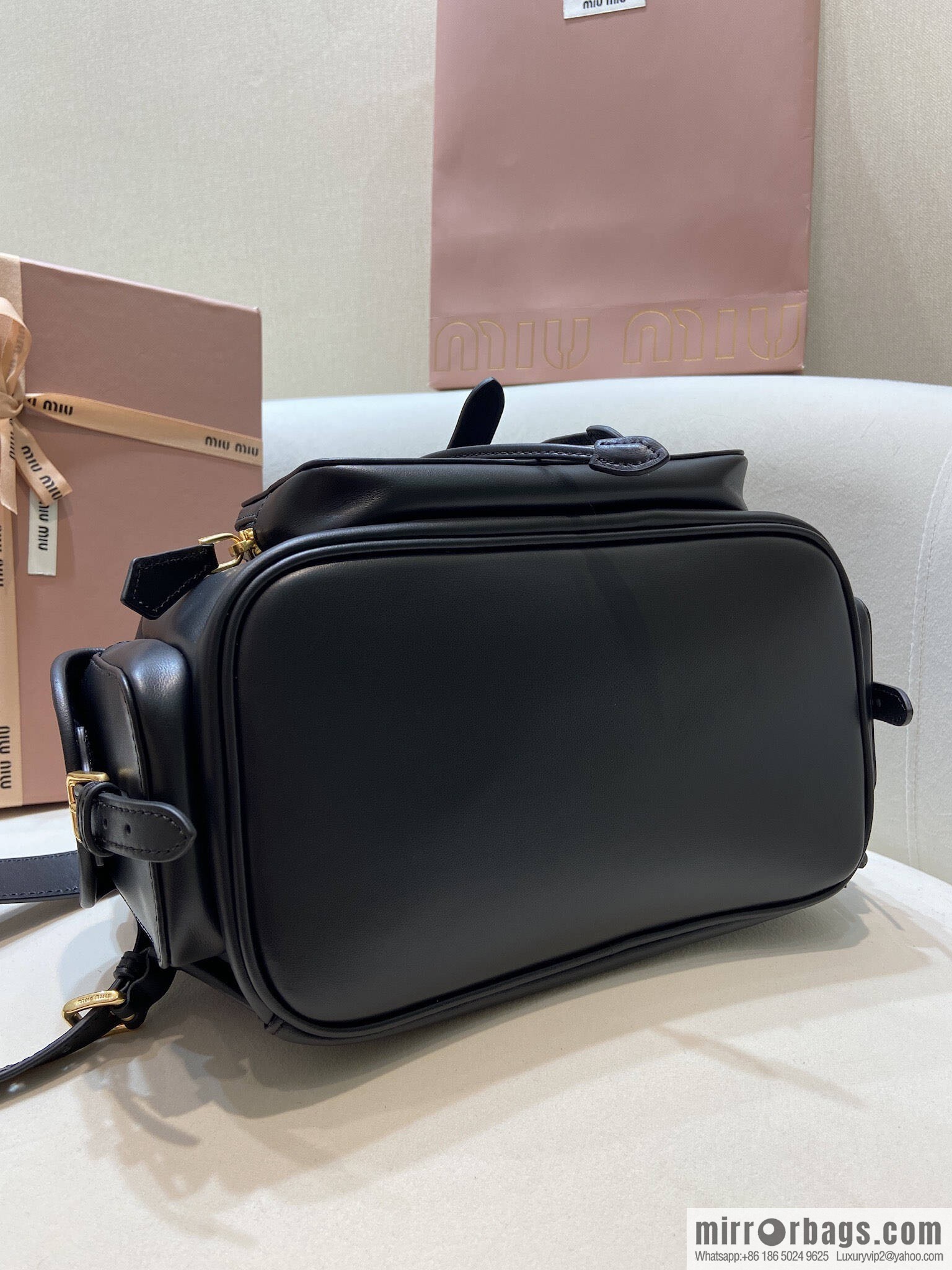 MIUMIU new backpack 5BZ042 large, black.