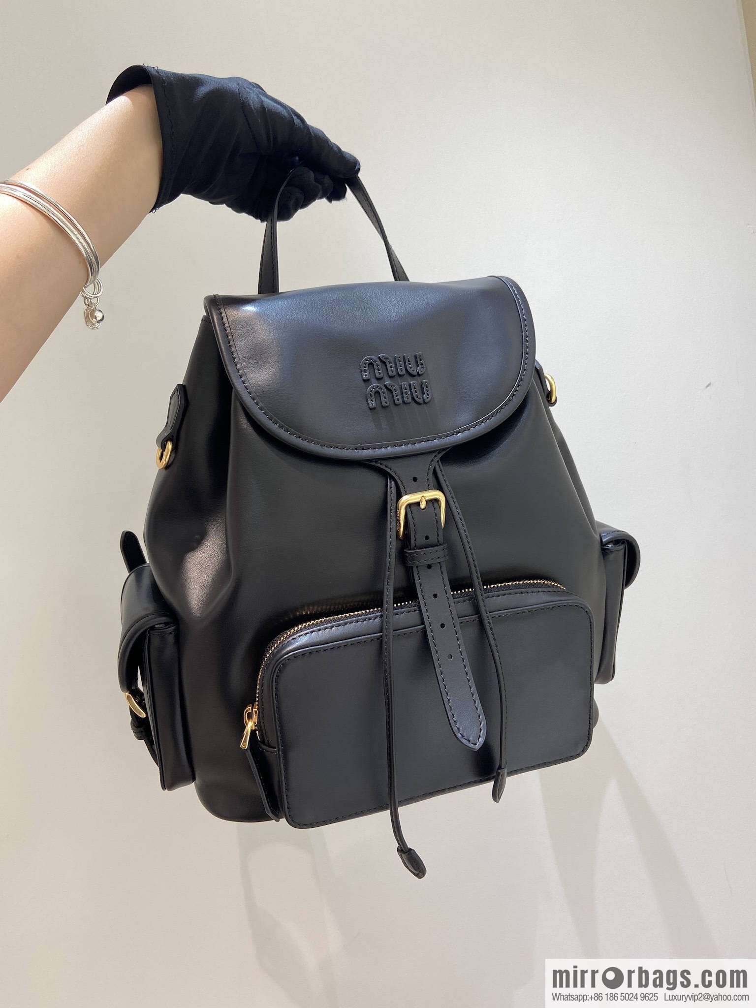 MIUMIU new backpack 5BZ042 large, black.