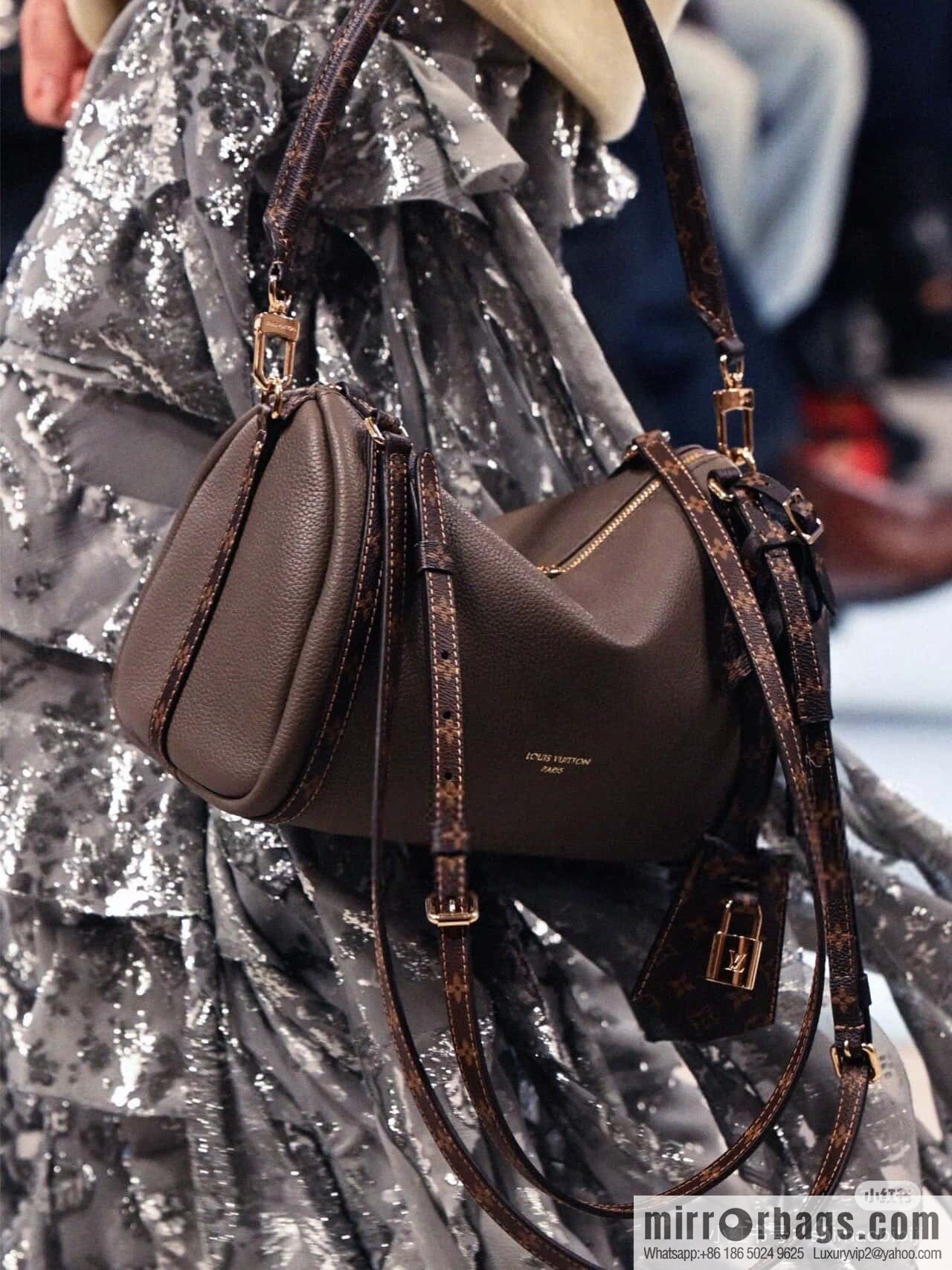 [Boutique‑grade] M13667 elephant gray, full leather speedy pillow bag SPEEDY BANDOULIZRE 25 handbag