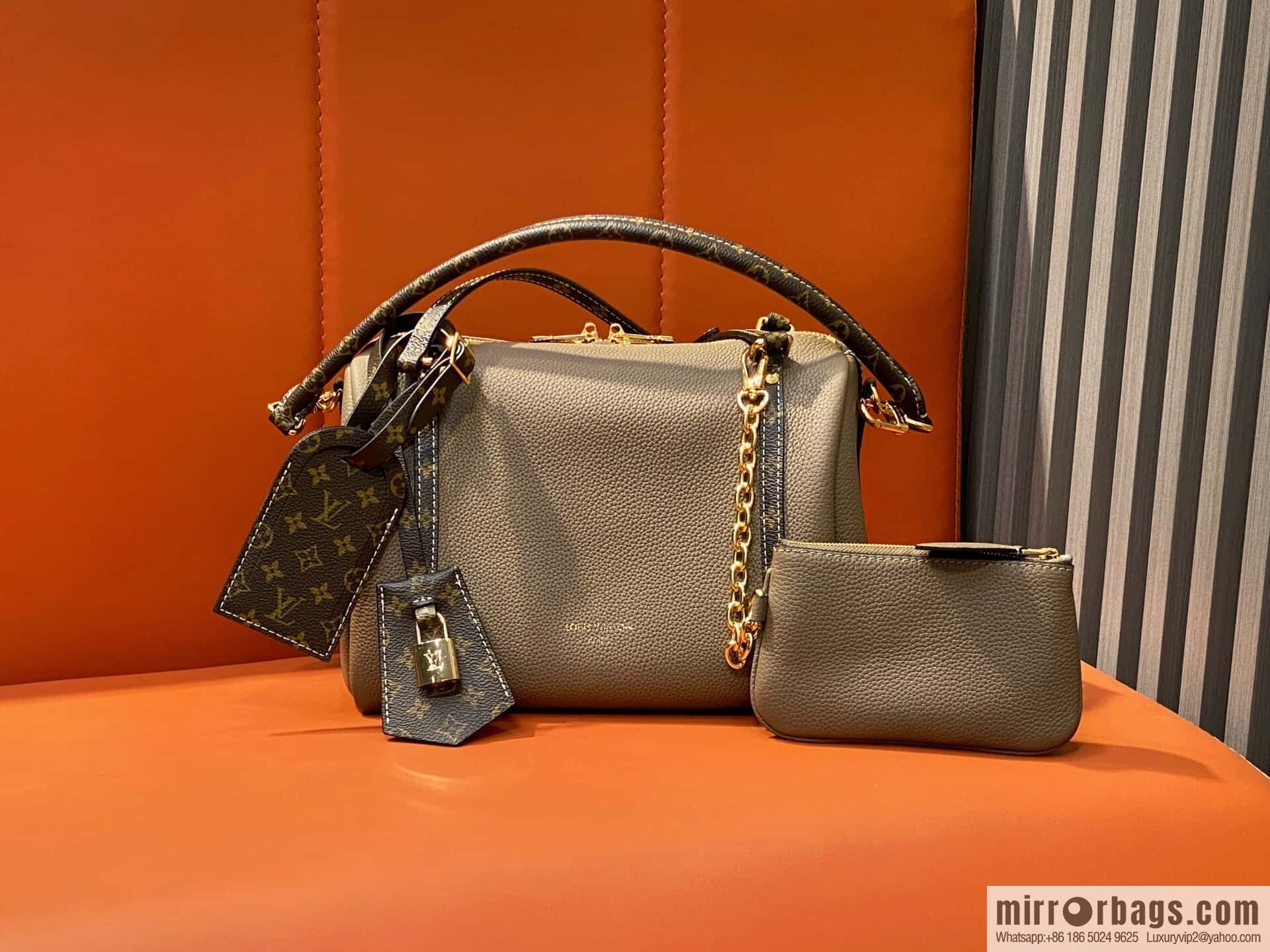 [Boutique‑grade] M13667 elephant gray, full leather speedy pillow bag SPEEDY BANDOULIZRE 25 handbag