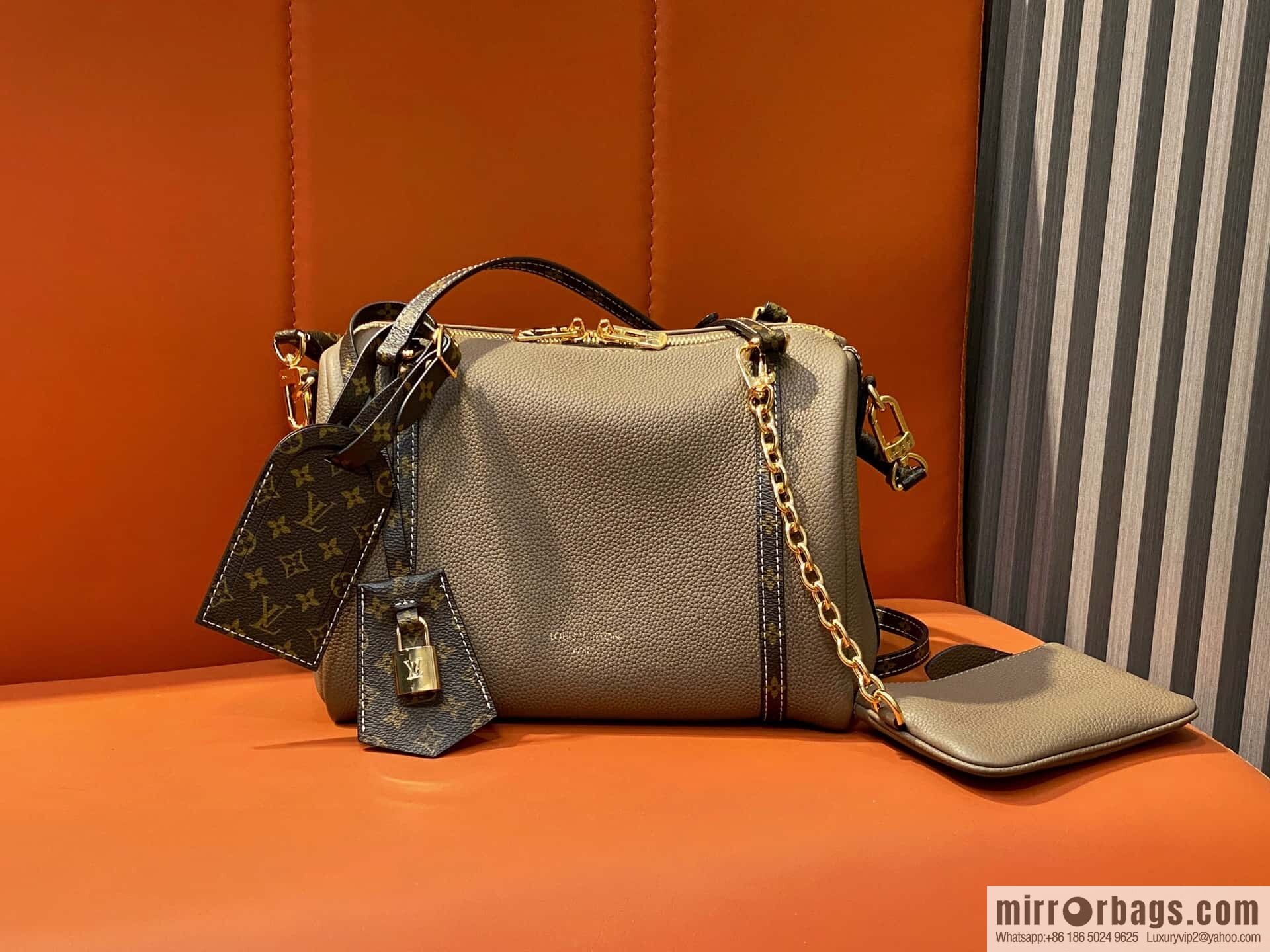 [Boutique‑grade] M13667 elephant gray, full leather speedy pillow bag SPEEDY BANDOULIZRE 25 handbag