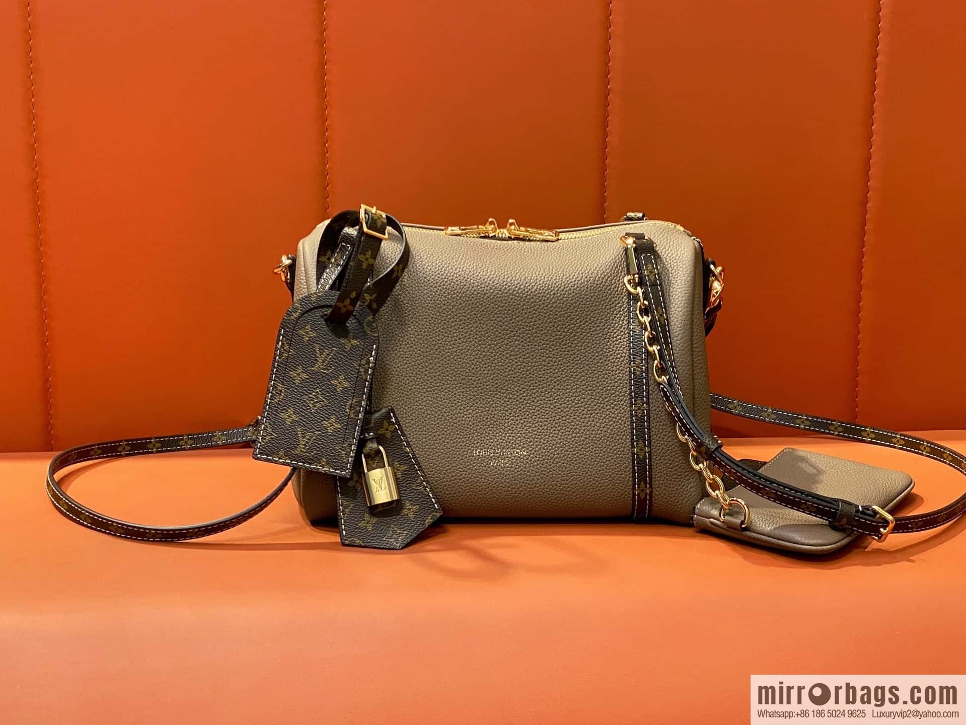 [Boutique‑grade] M13667 elephant gray, full leather speedy pillow bag SPEEDY BANDOULIZRE 25 handbag
