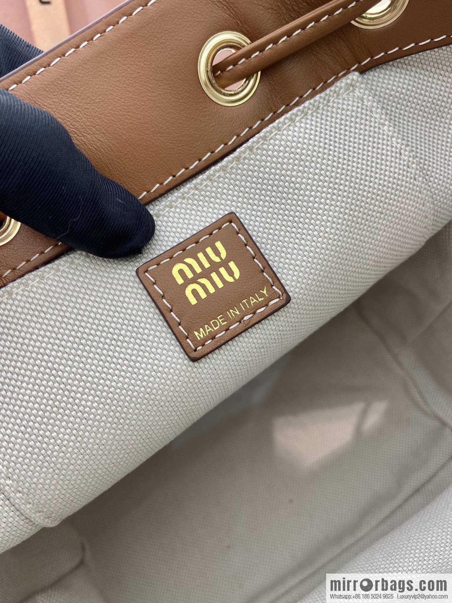 MIUMIU new backpack 5BZ043 small multi-function, caramel color
