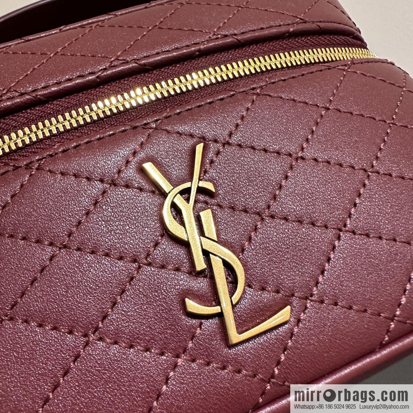 YSL 𝗚𝗔𝗕𝗬 𝗩𝗔𝗡𝗜𝗧𝗬 mini sheepskin clutch bag 766731 burgundy