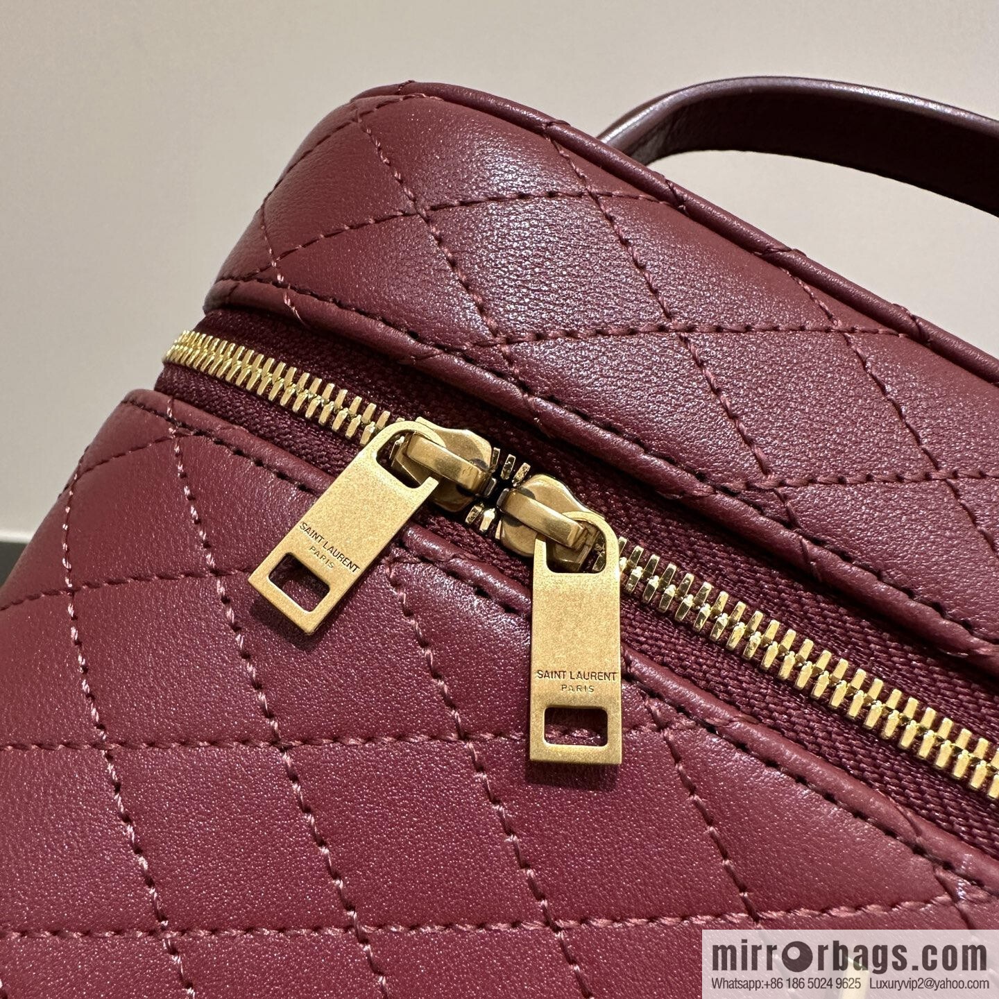 YSL 𝗚𝗔𝗕𝗬 𝗩𝗔𝗡𝗜𝗧𝗬 mini sheepskin clutch bag 766731 burgundy
