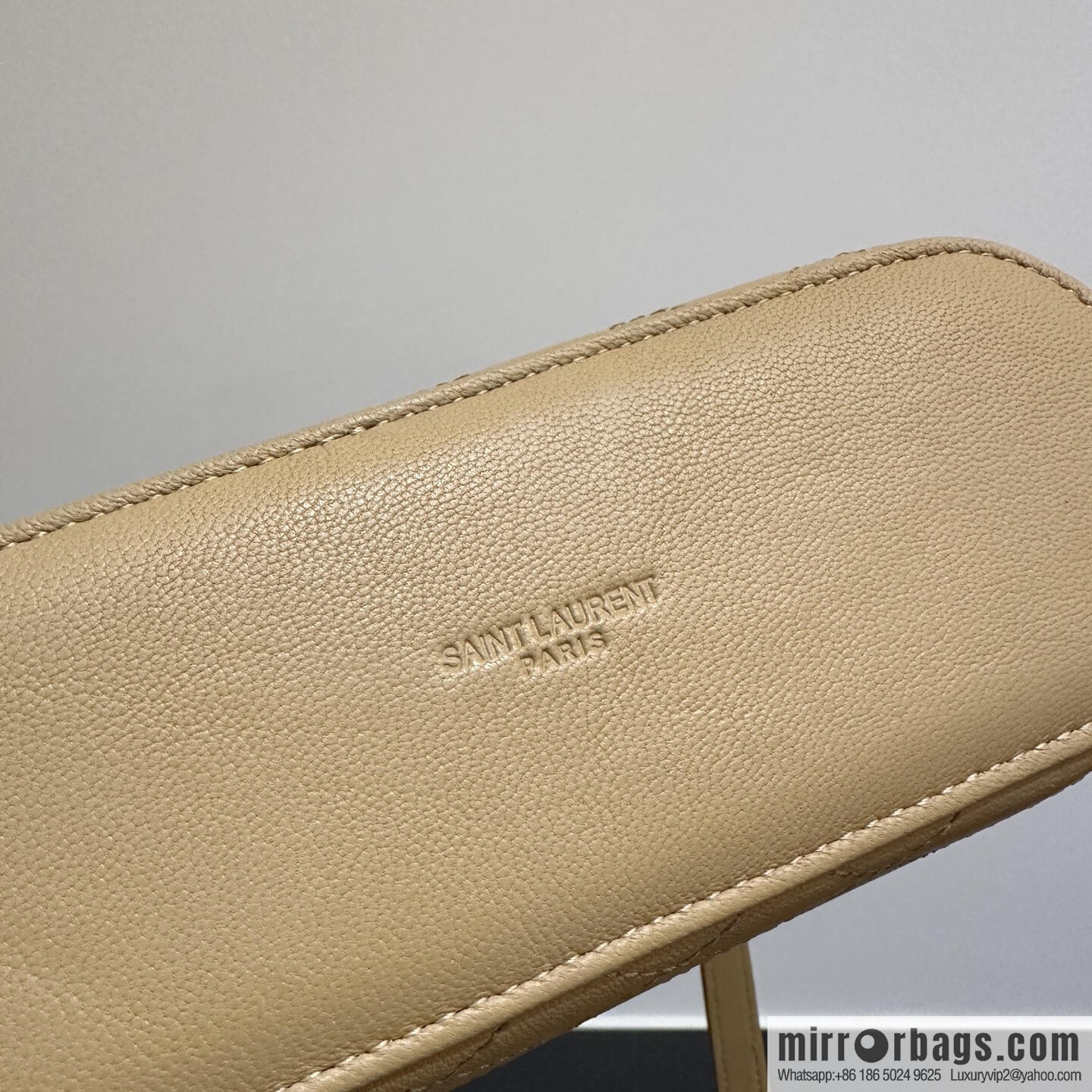 YSL 𝗚𝗔𝗕𝗬 𝗩𝗔𝗡𝗜𝗧𝗬 mini sheepskin clutch bag 766731 milk tea color