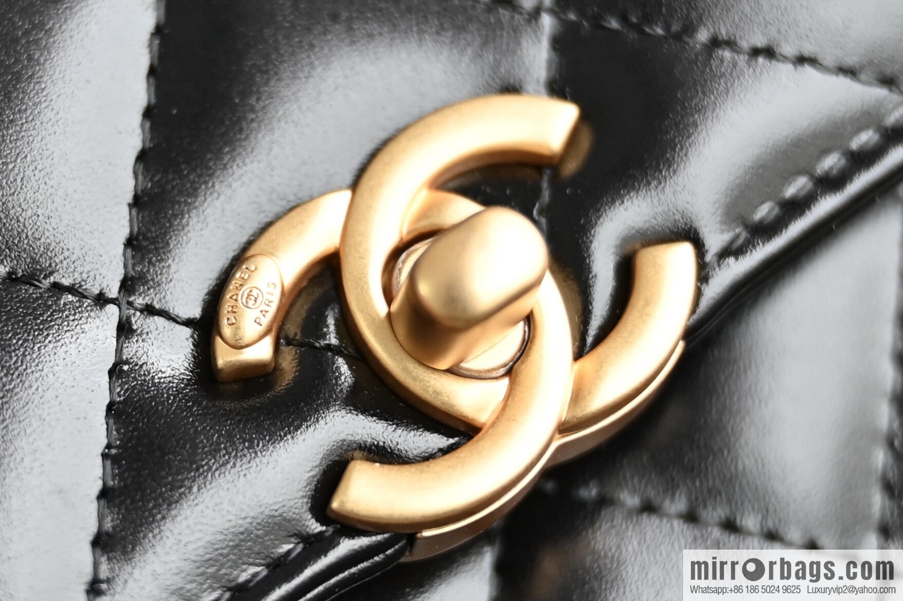 CHANEL new version small gold ball double bead chain AS2284 black