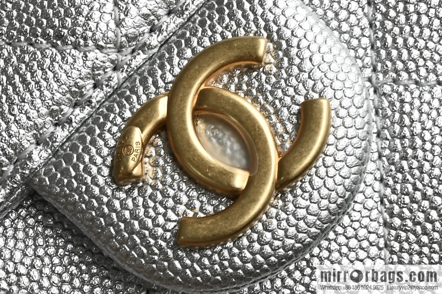 CHANEL Hippie Shopping Bag Small AS5293 Silver