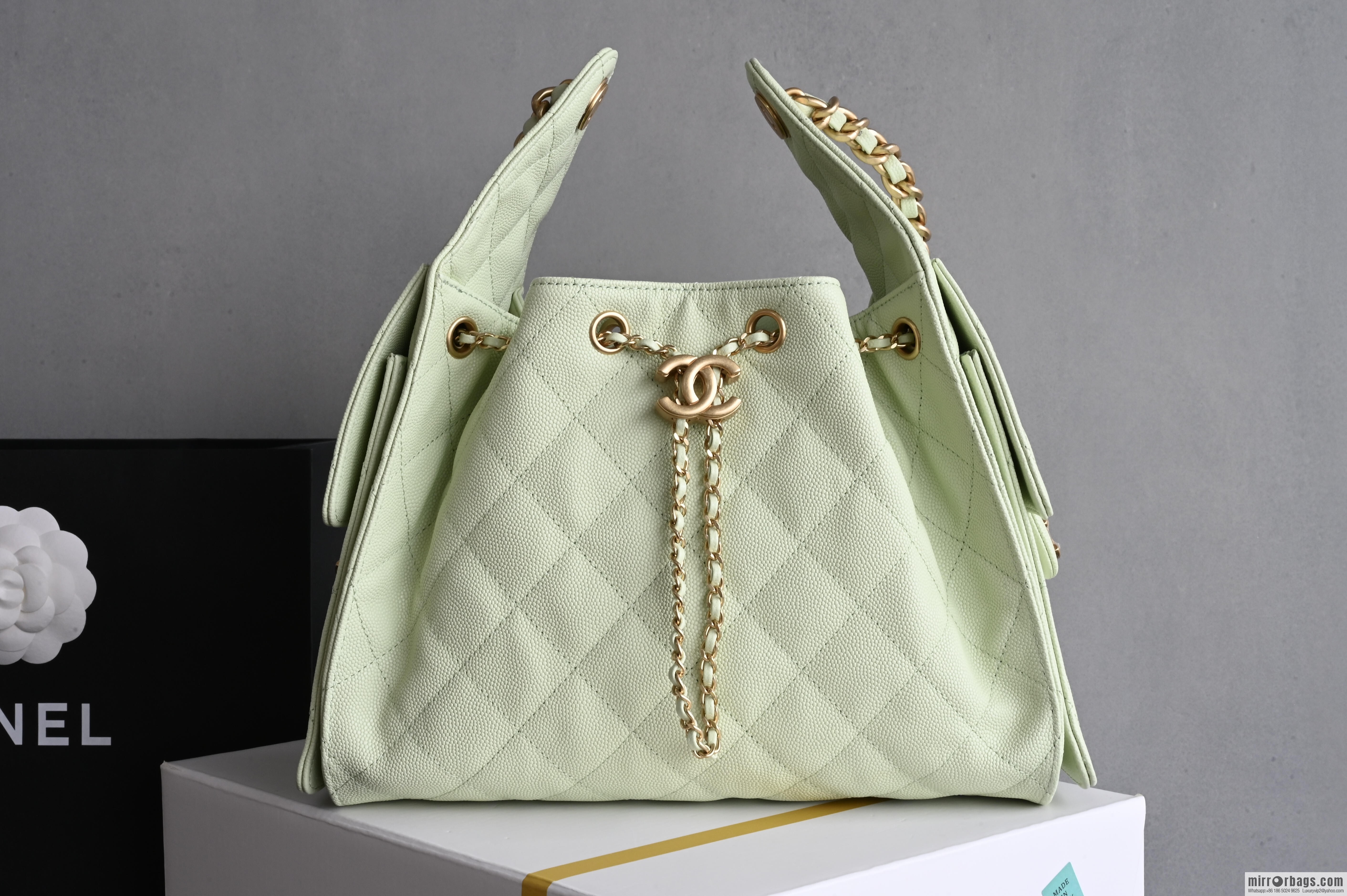 CHANEL Hippie Shopping Bag S AS5293 Apple Green