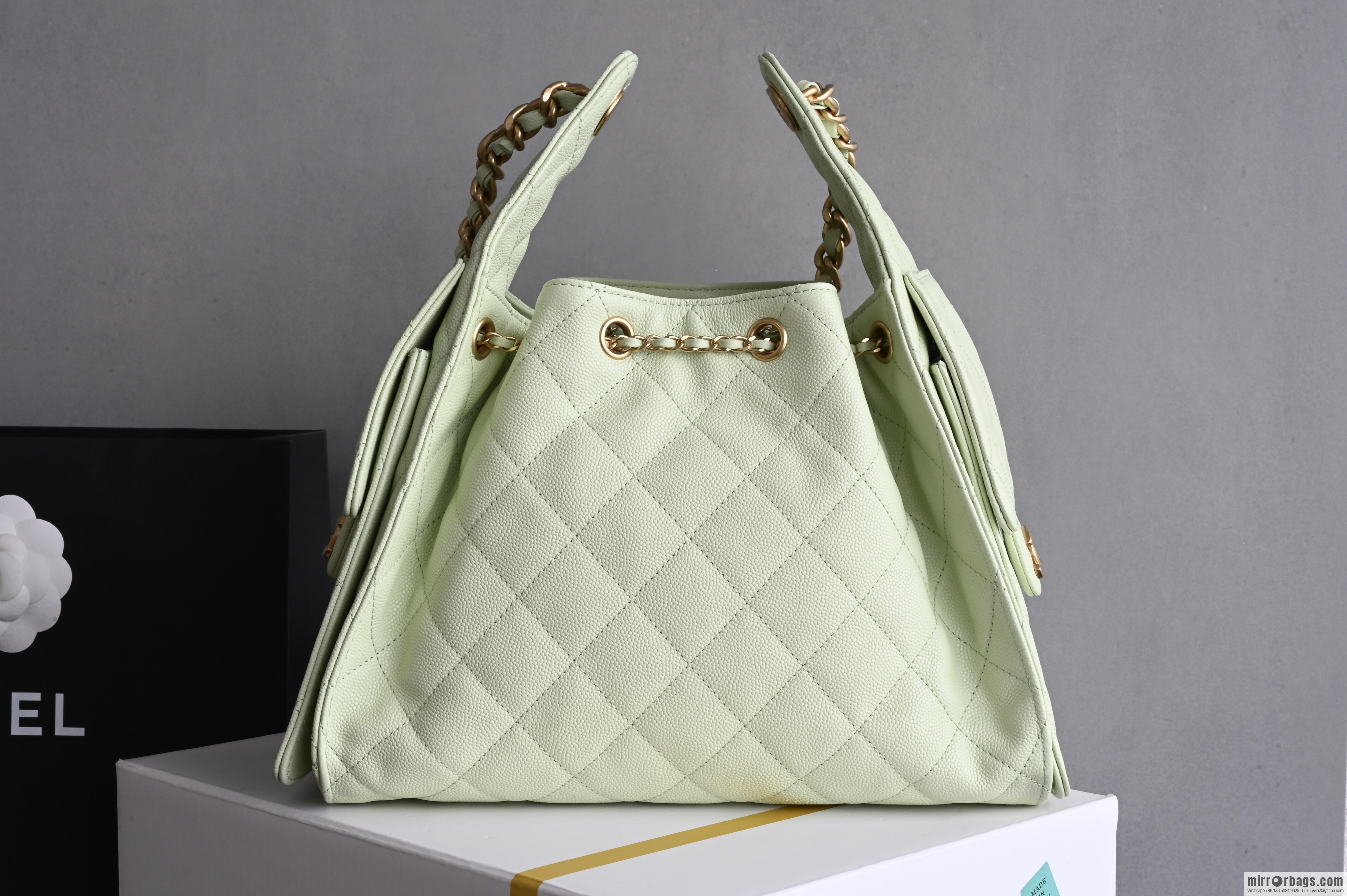 CHANEL Hippie Shopping Bag S AS5293 Apple Green