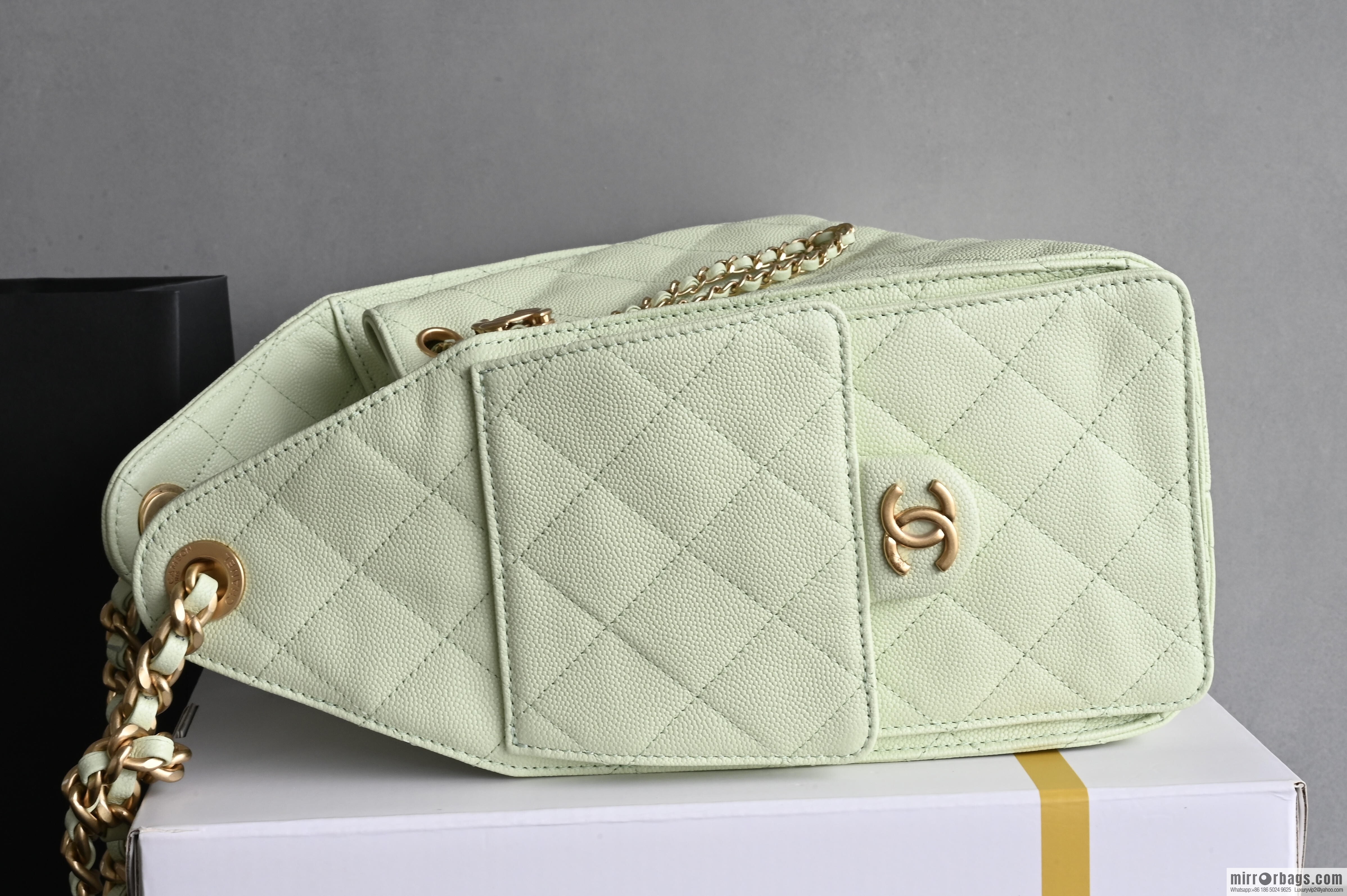 CHANEL Hippie Shopping Bag S AS5293 Apple Green
