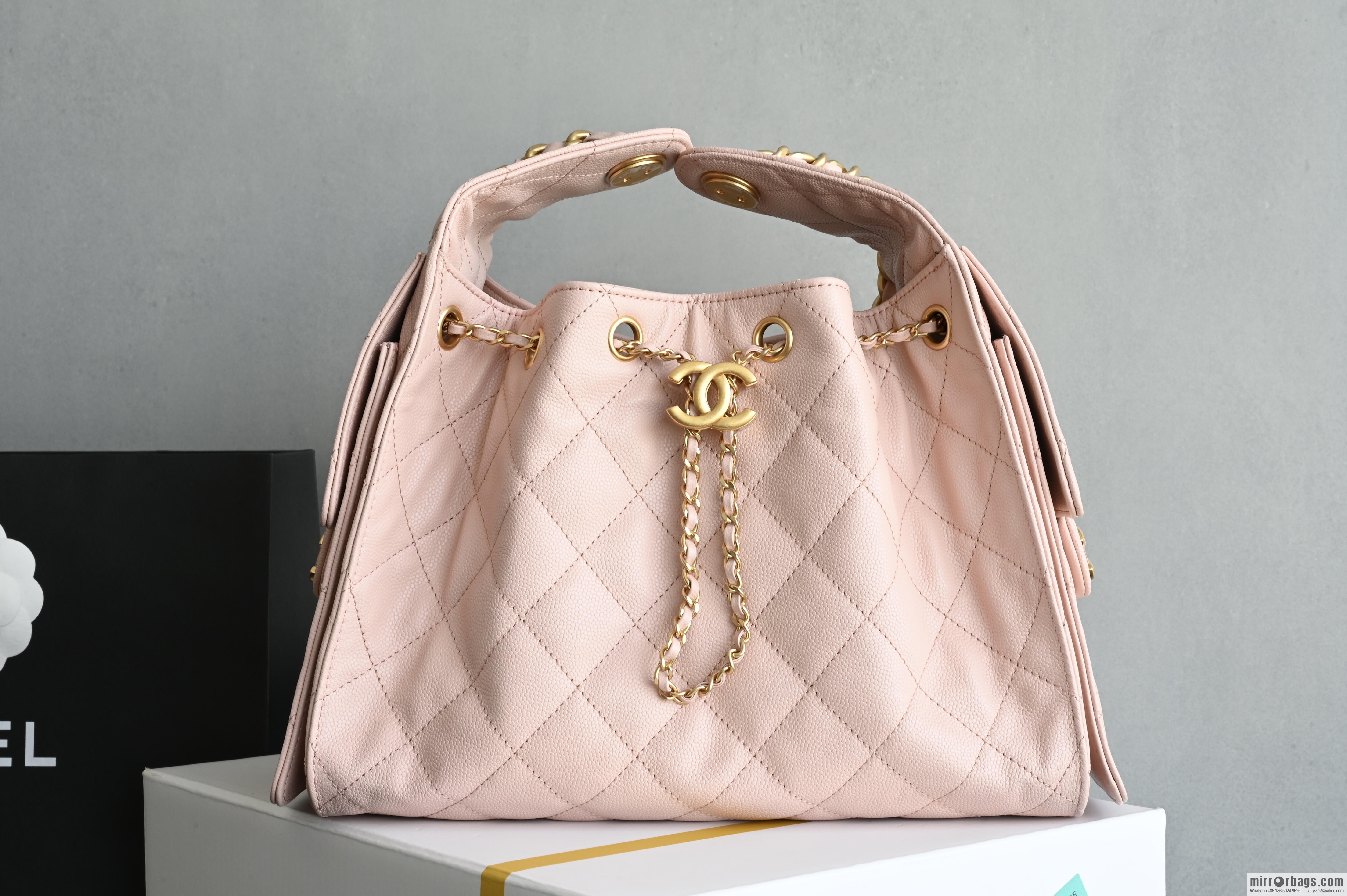 CHANEL Hippie Shopping Bag Small AS5293 Pink