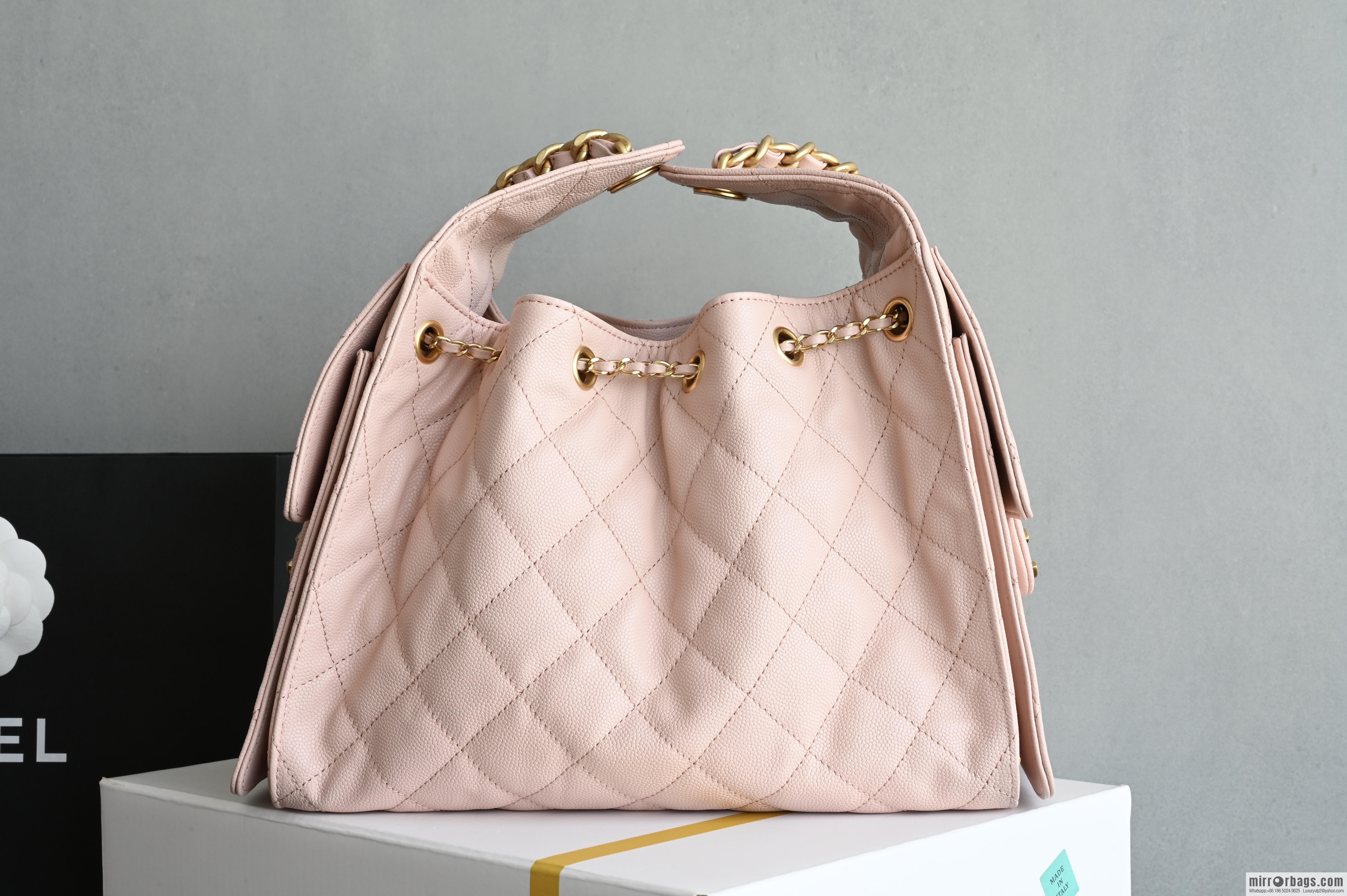 CHANEL Hippie Shopping Bag Small AS5293 Pink
