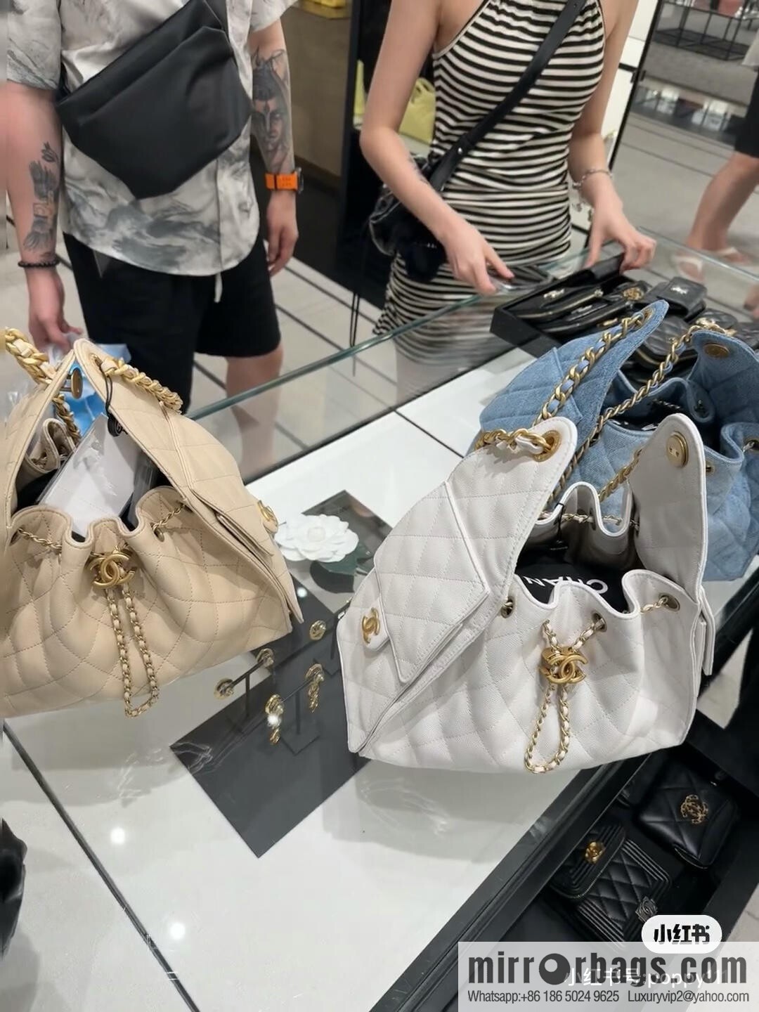 CHANEL Hippie Shopping Bag S AS5293 Milk Tea