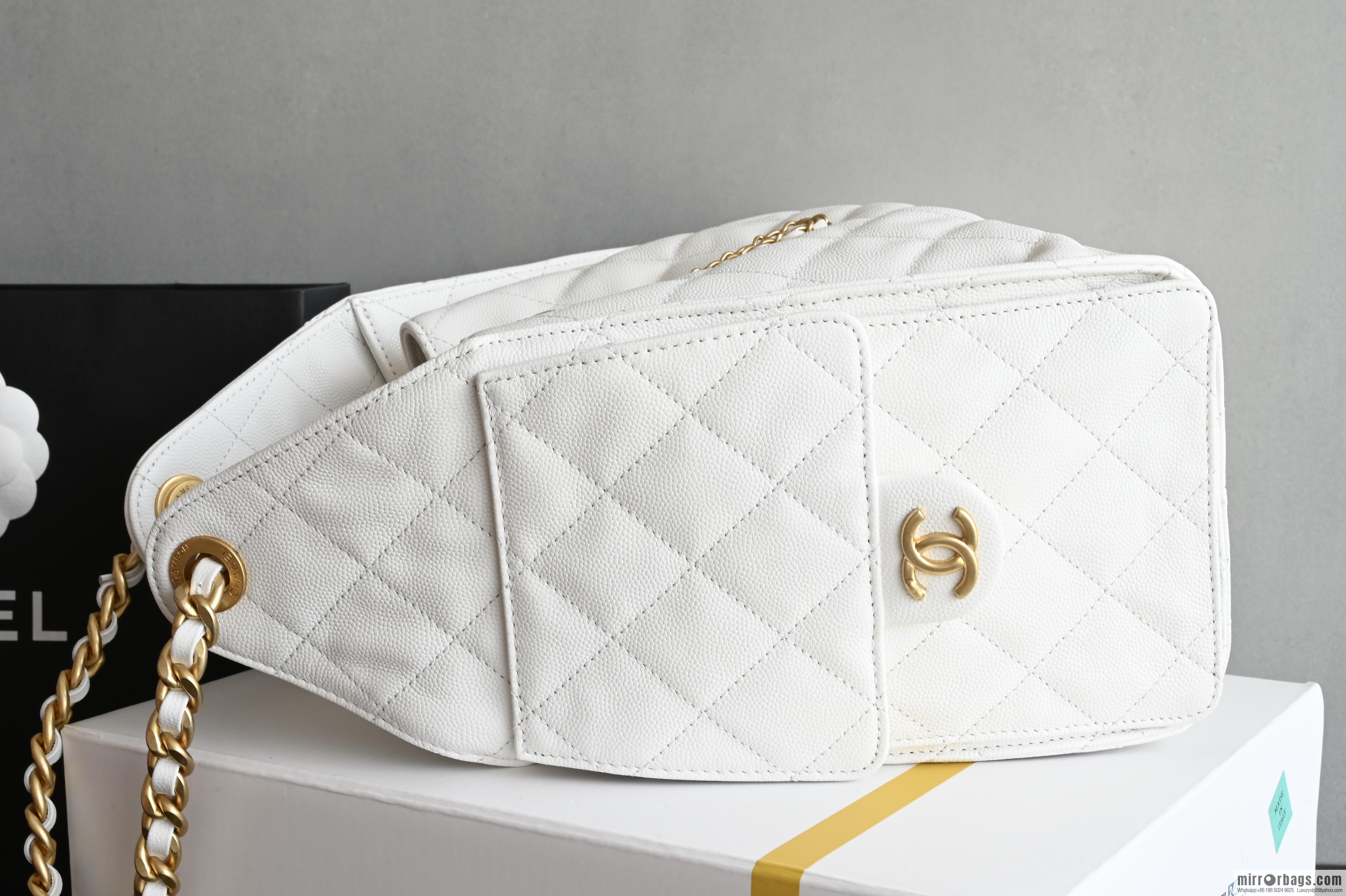 CHANEL Hippie Shopping Bag S AS5293 White