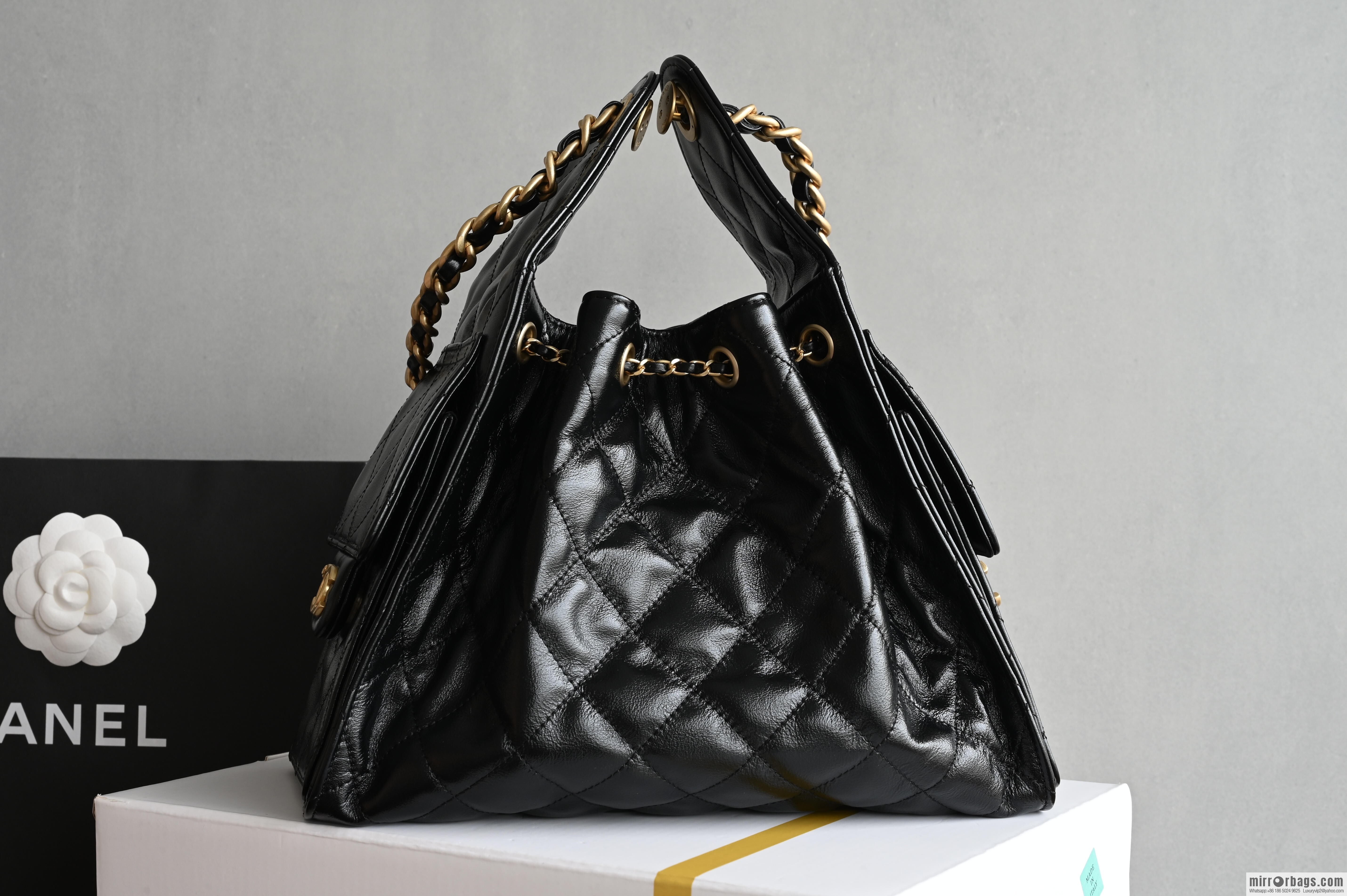 CHANEL Hippie Shopping Bag Small, Black ♥ AS5293