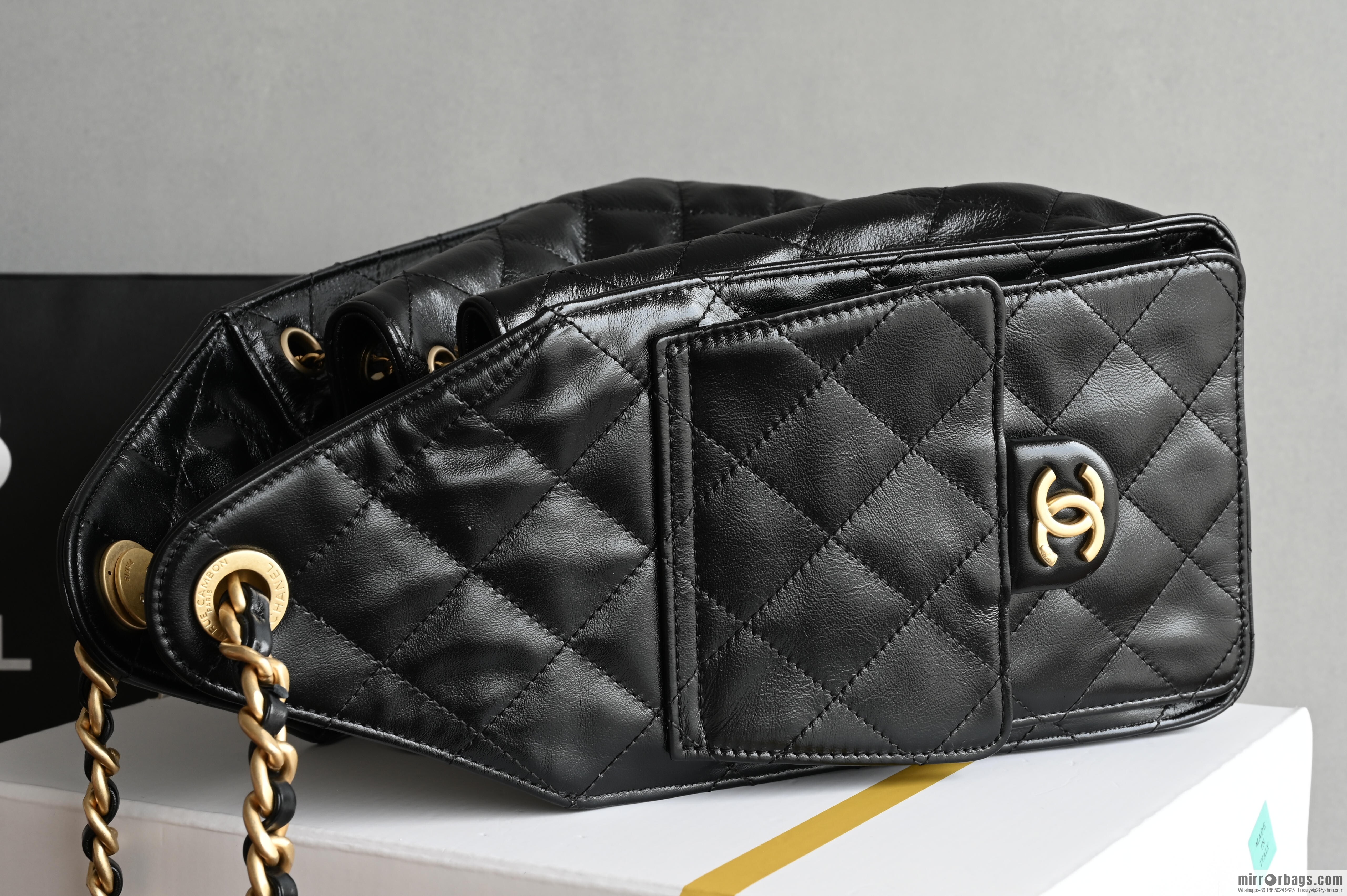 CHANEL Hippie Shopping Bag Small, Black ♥ AS5293