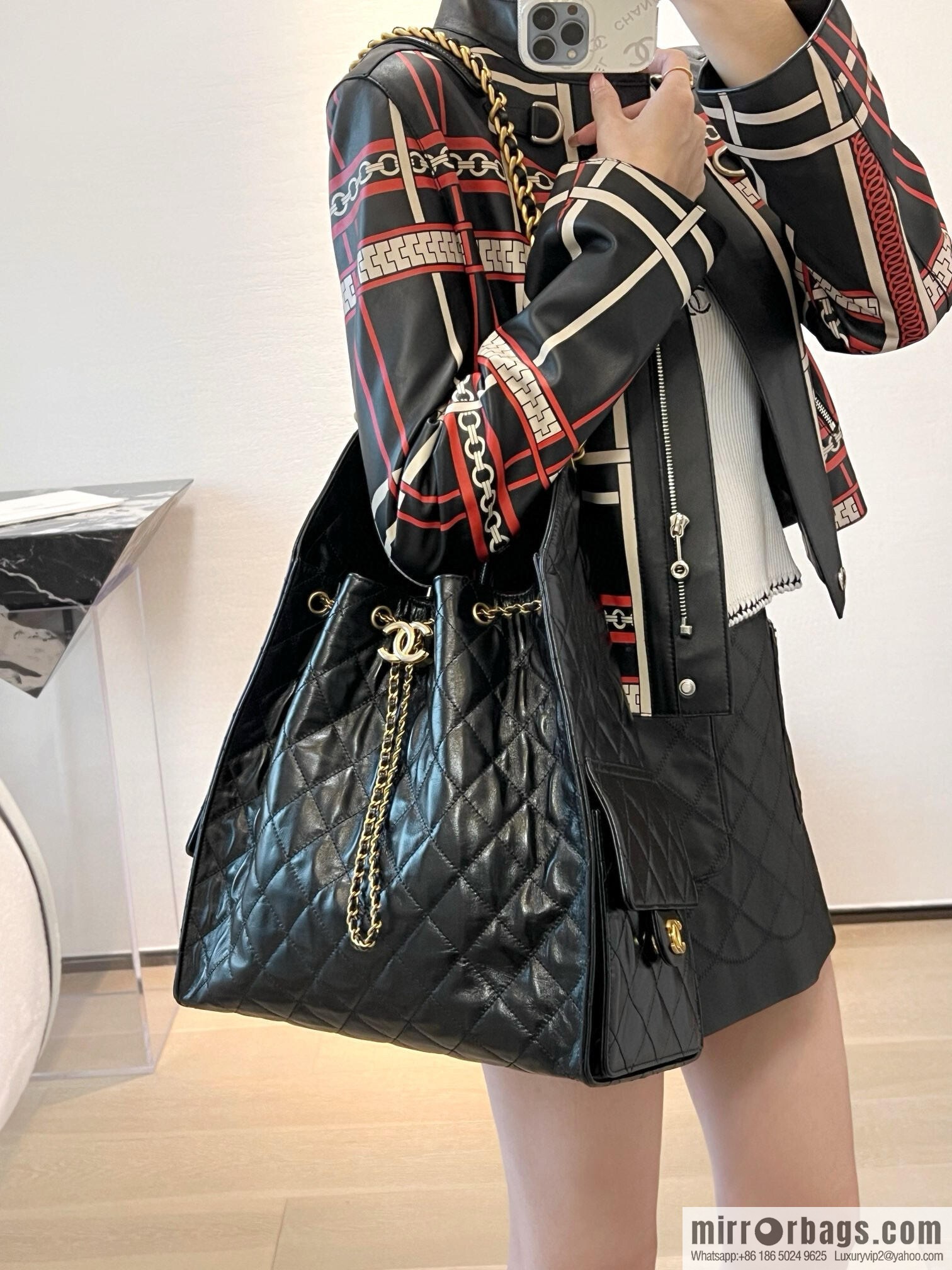 CHANEL Hippie Shopping Bag Large, Black ♥ AS5311