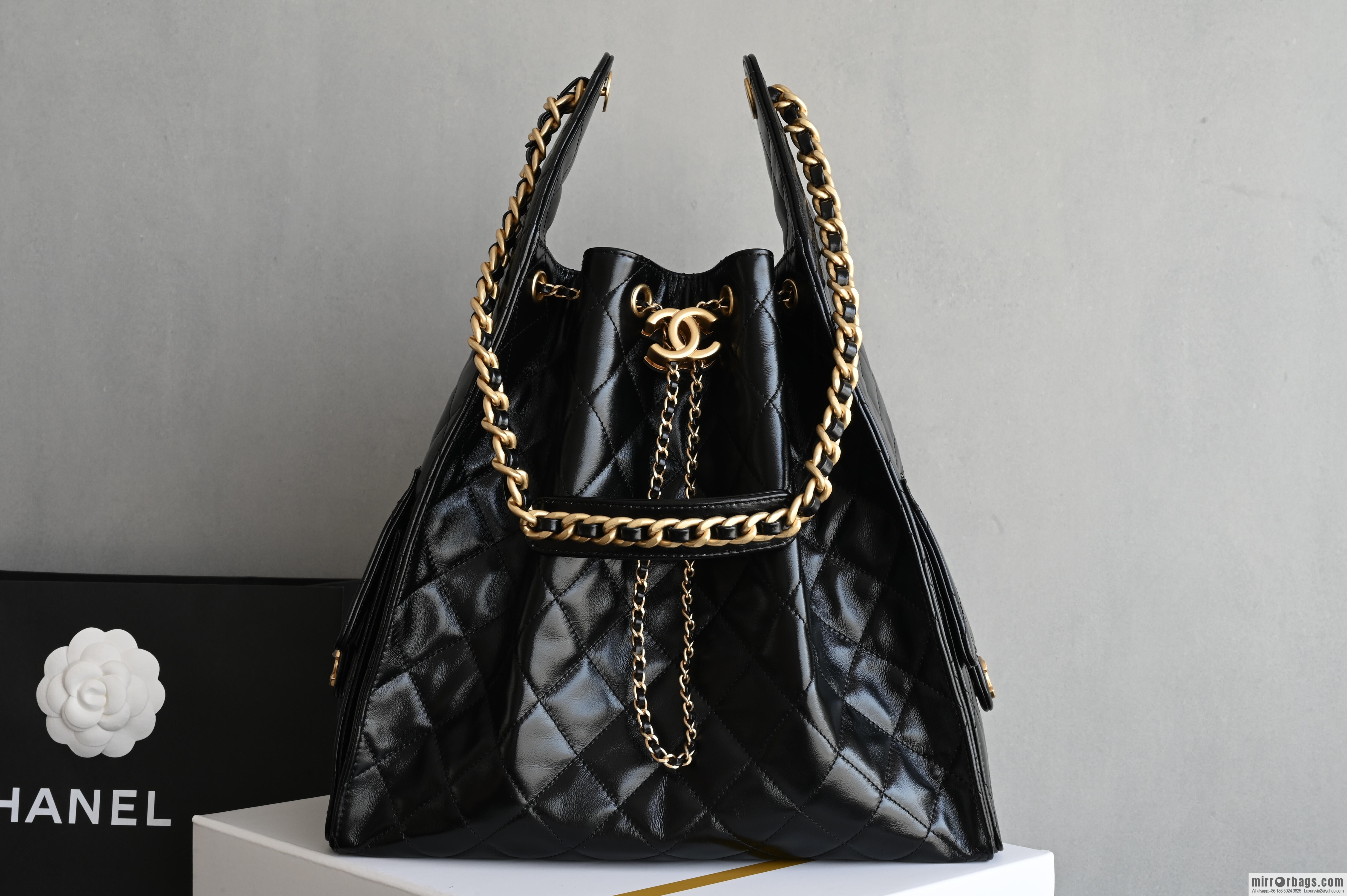 CHANEL Hippie Shopping Bag Large, Black ♥ AS5311