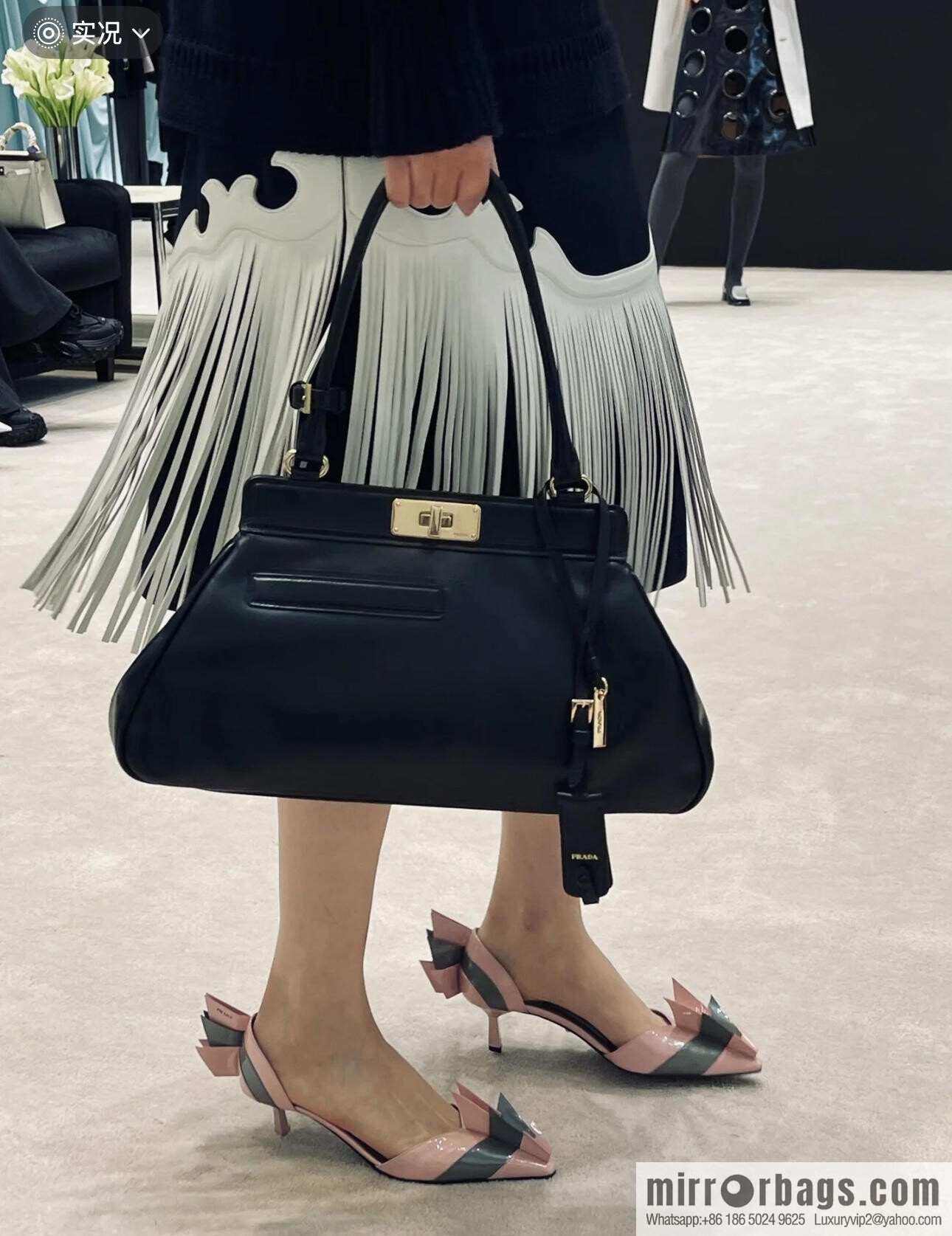 PRADA new 1BG569 calfskin, black