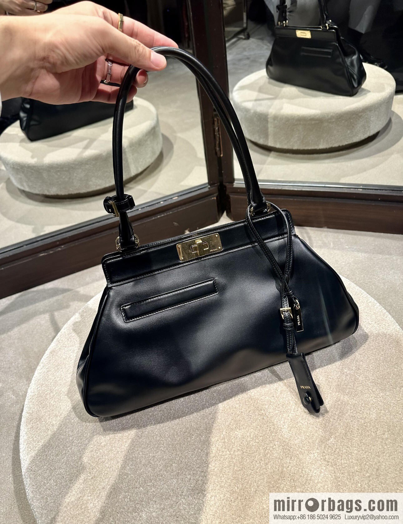 PRADA new 1BG569 calfskin, black