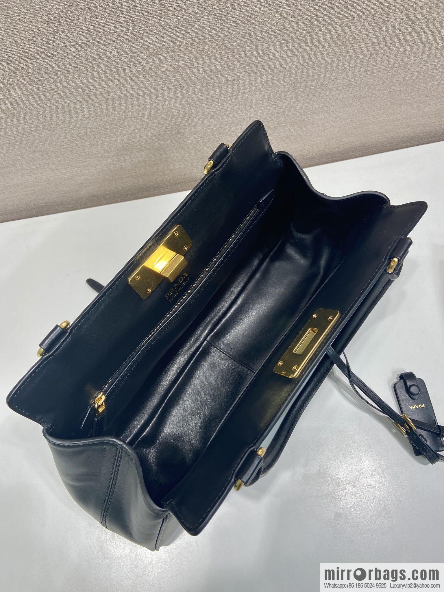 PRADA new 1BG569 calfskin, black