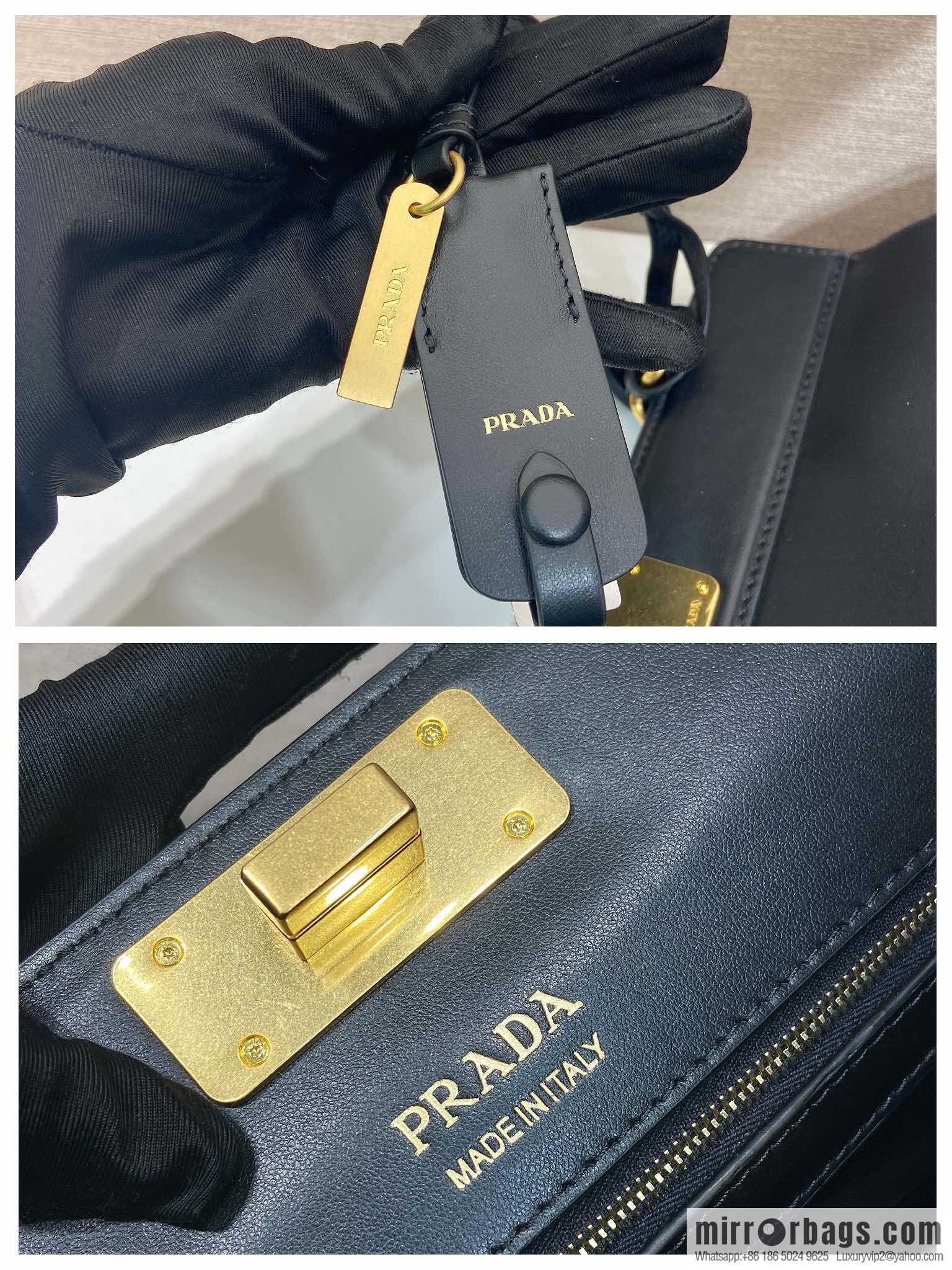 PRADA new 1BG569 calfskin, black