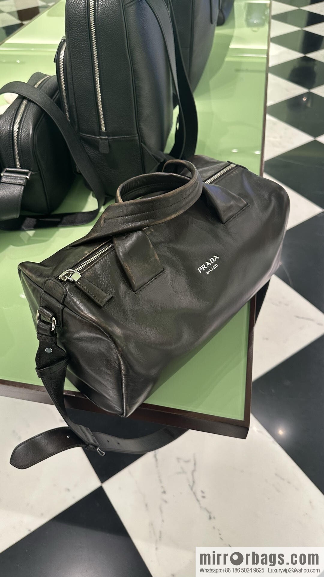 PRADA New Boston 2VC046 Large, Coffee