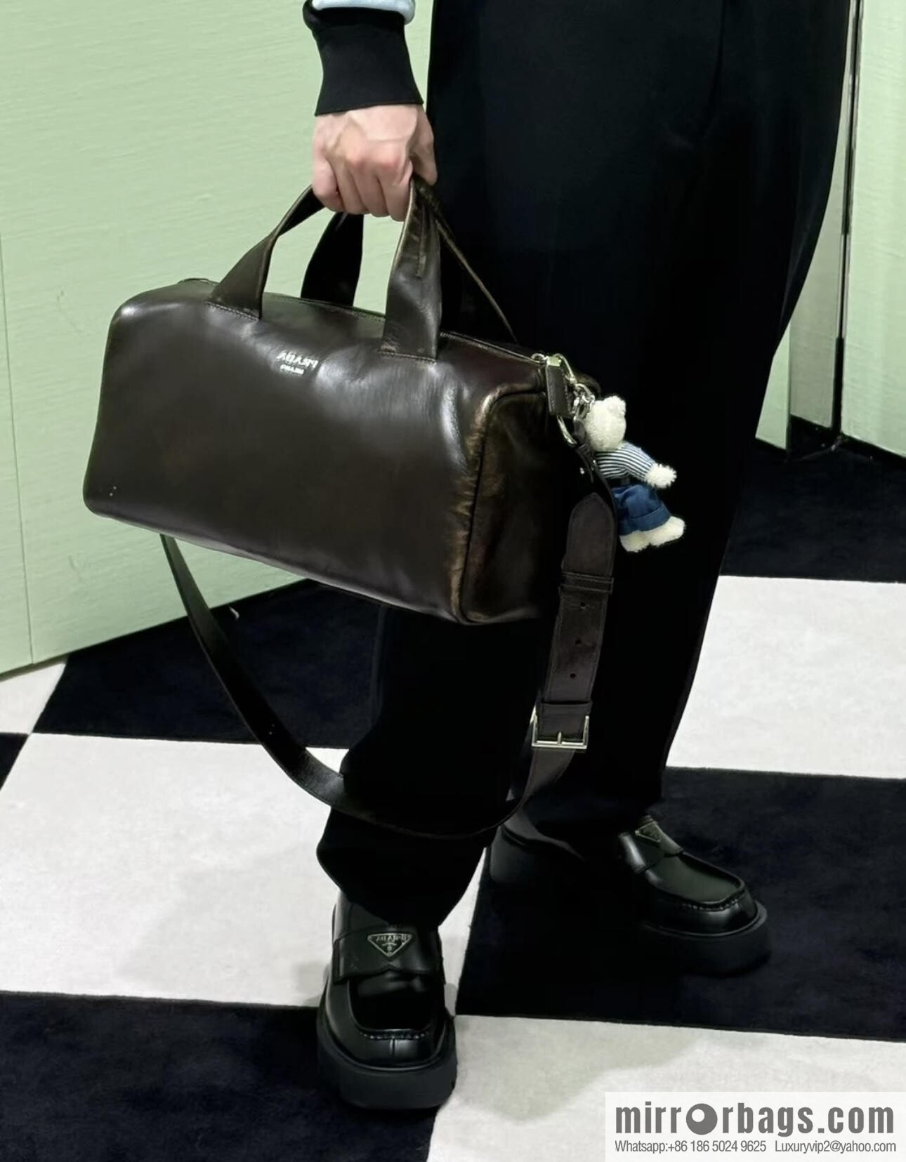 PRADA New Boston 2VC046 Large, Coffee