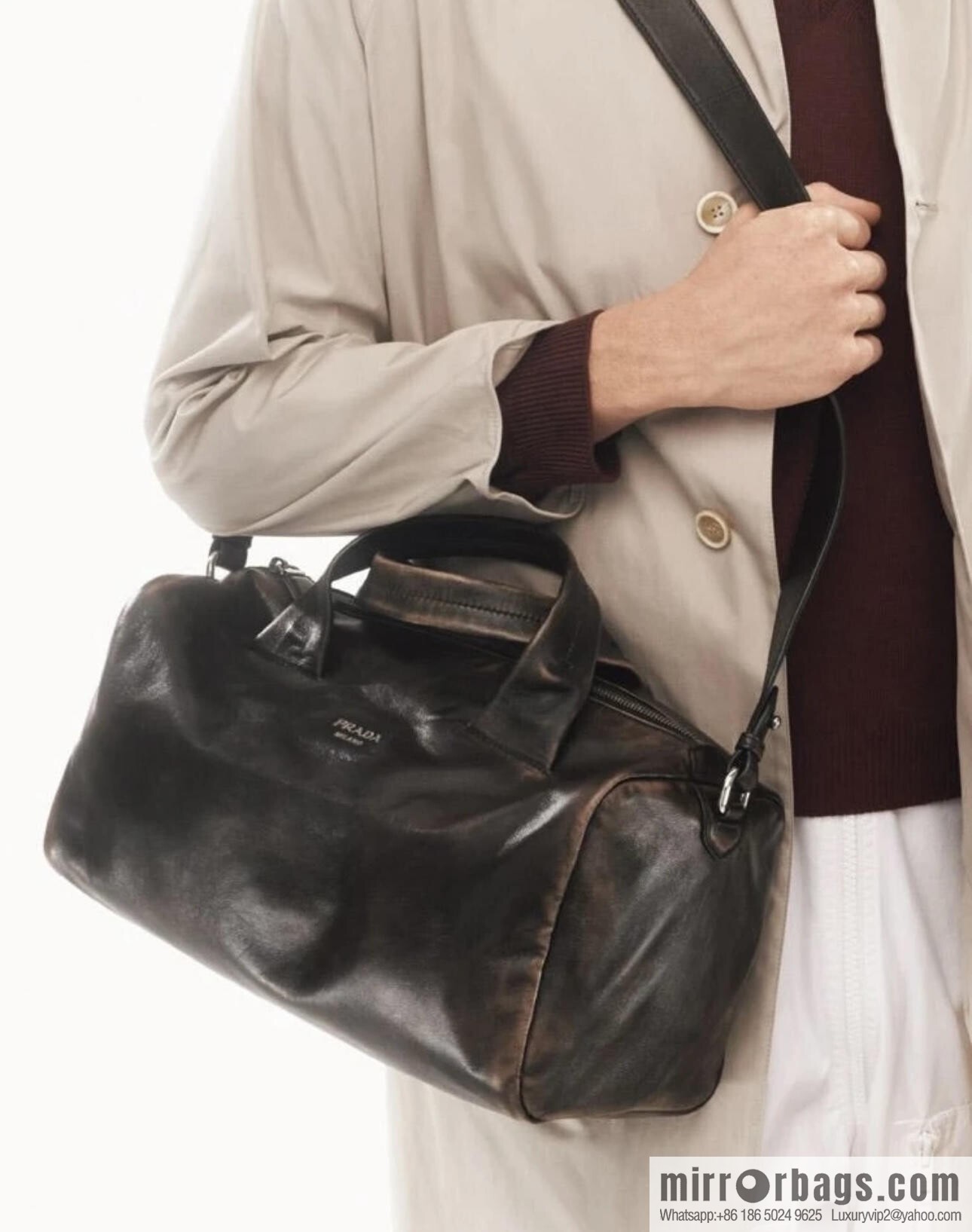 PRADA New Boston 2VC046 Large, Coffee