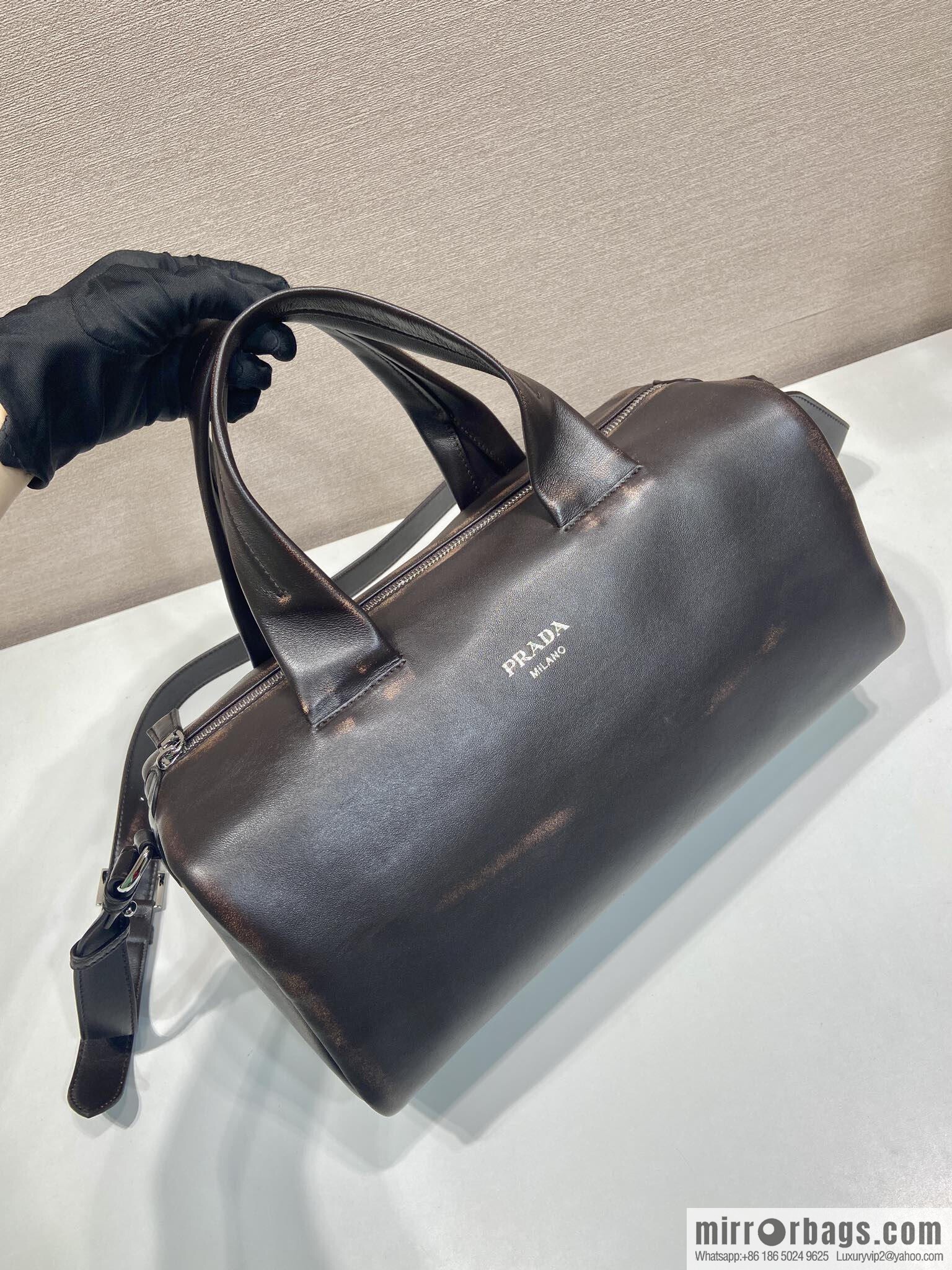 PRADA New Boston 2VC046 Large, Coffee