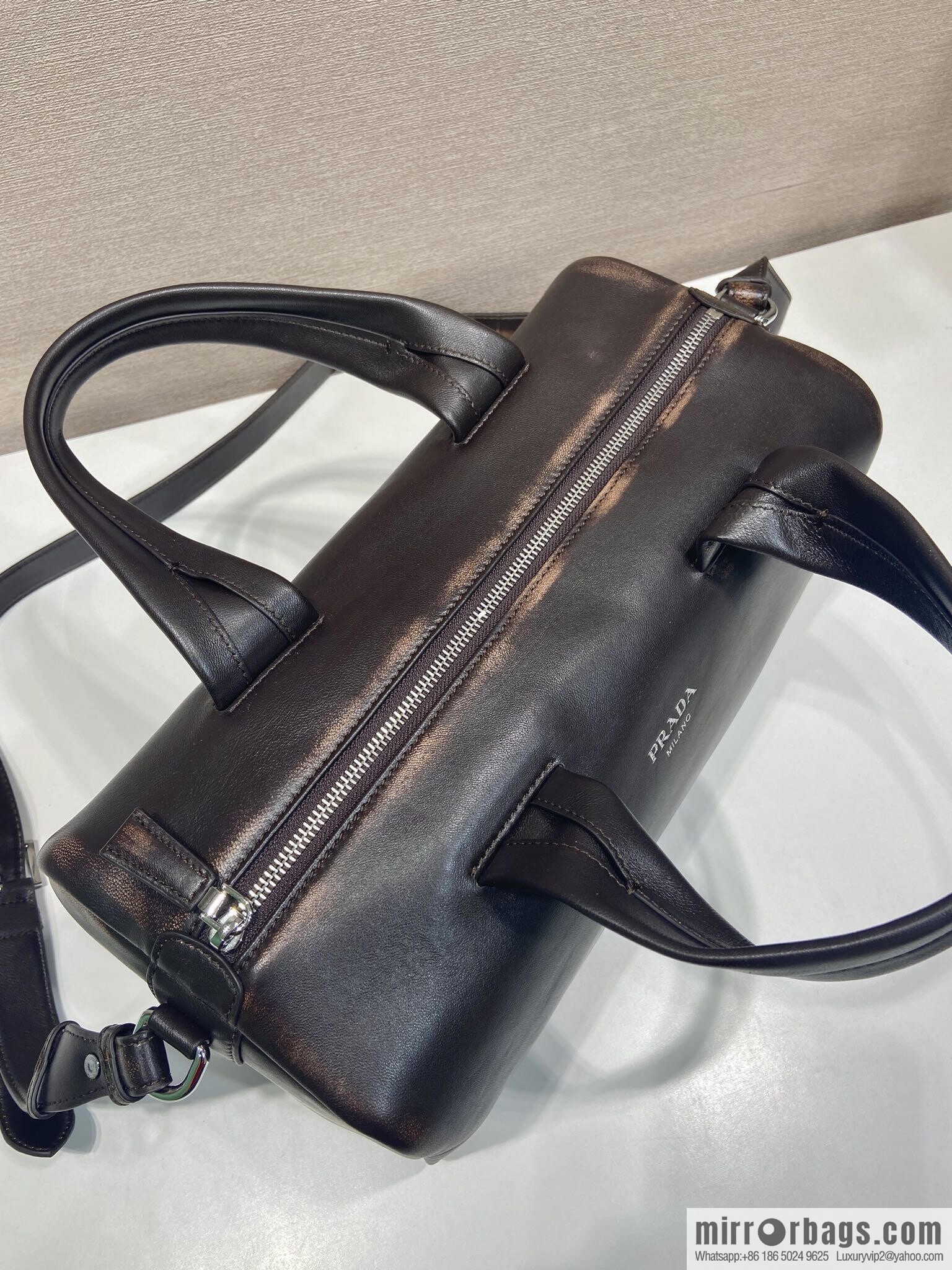 PRADA New Boston 2VC046 Large, Coffee