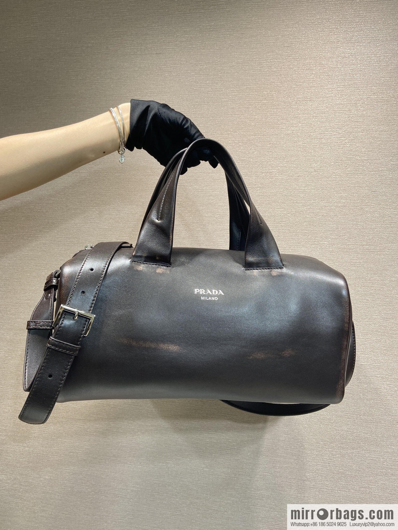 PRADA New Boston 2VC046 Large, Coffee