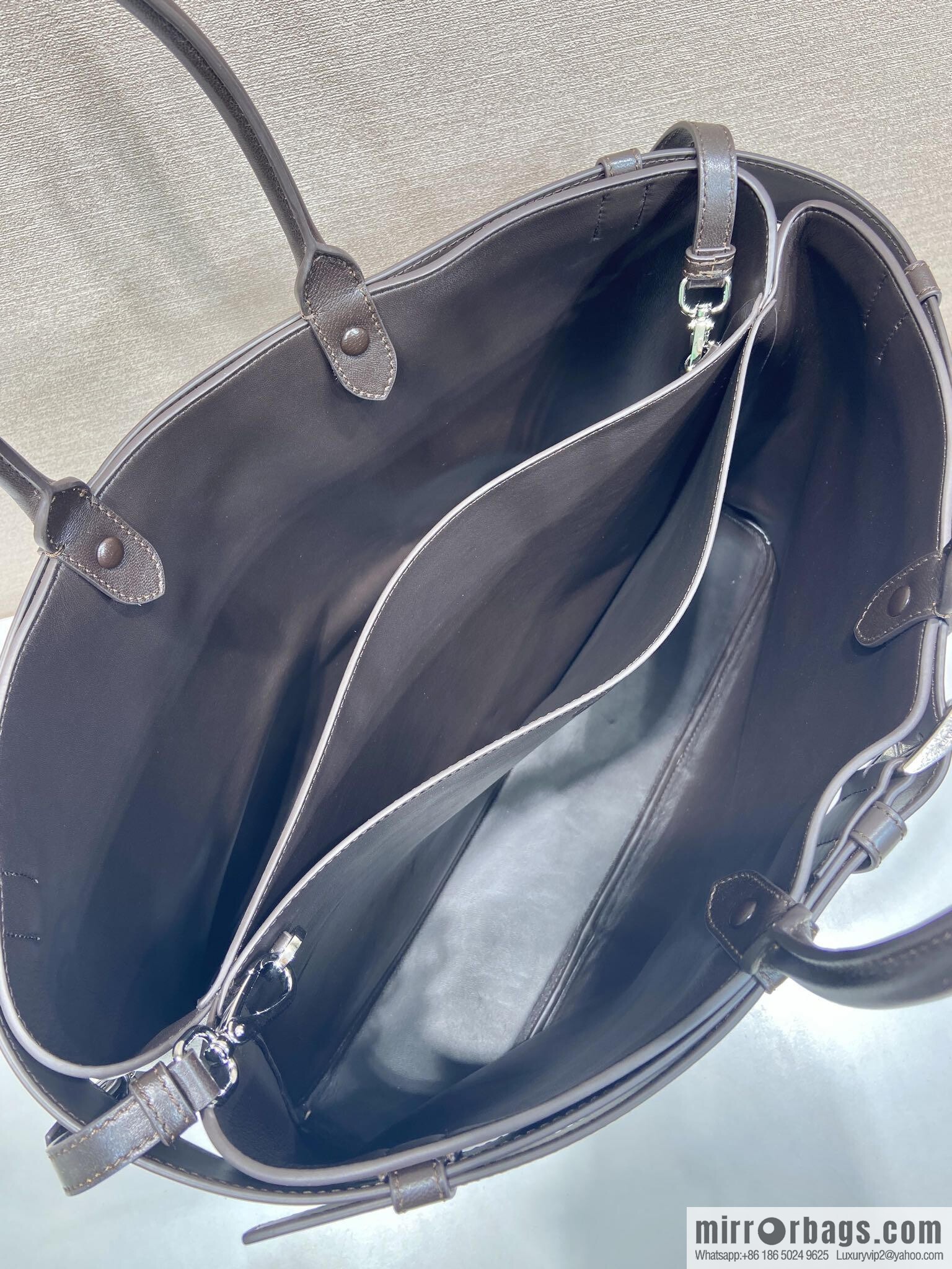 PRADA new men's bag 1BG126 extra large imitation old leather, coffee color