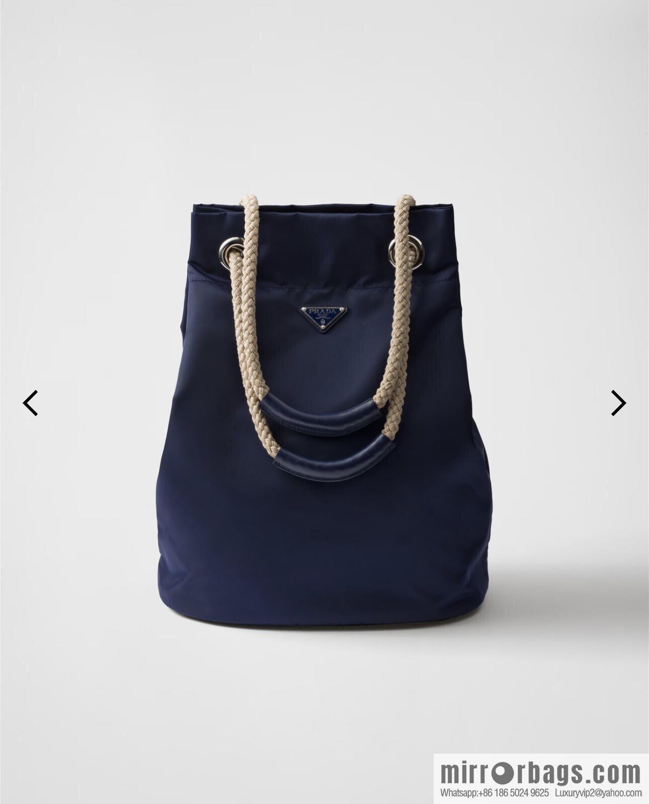PRADA men's bucket bag 2VG133 catwalk model, blue