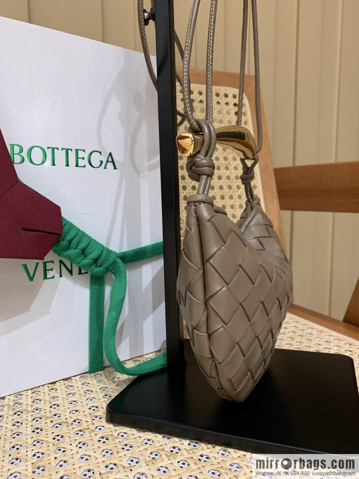 BV Mini Sardine Crossbody Bag 744267 Pine Cones Brown