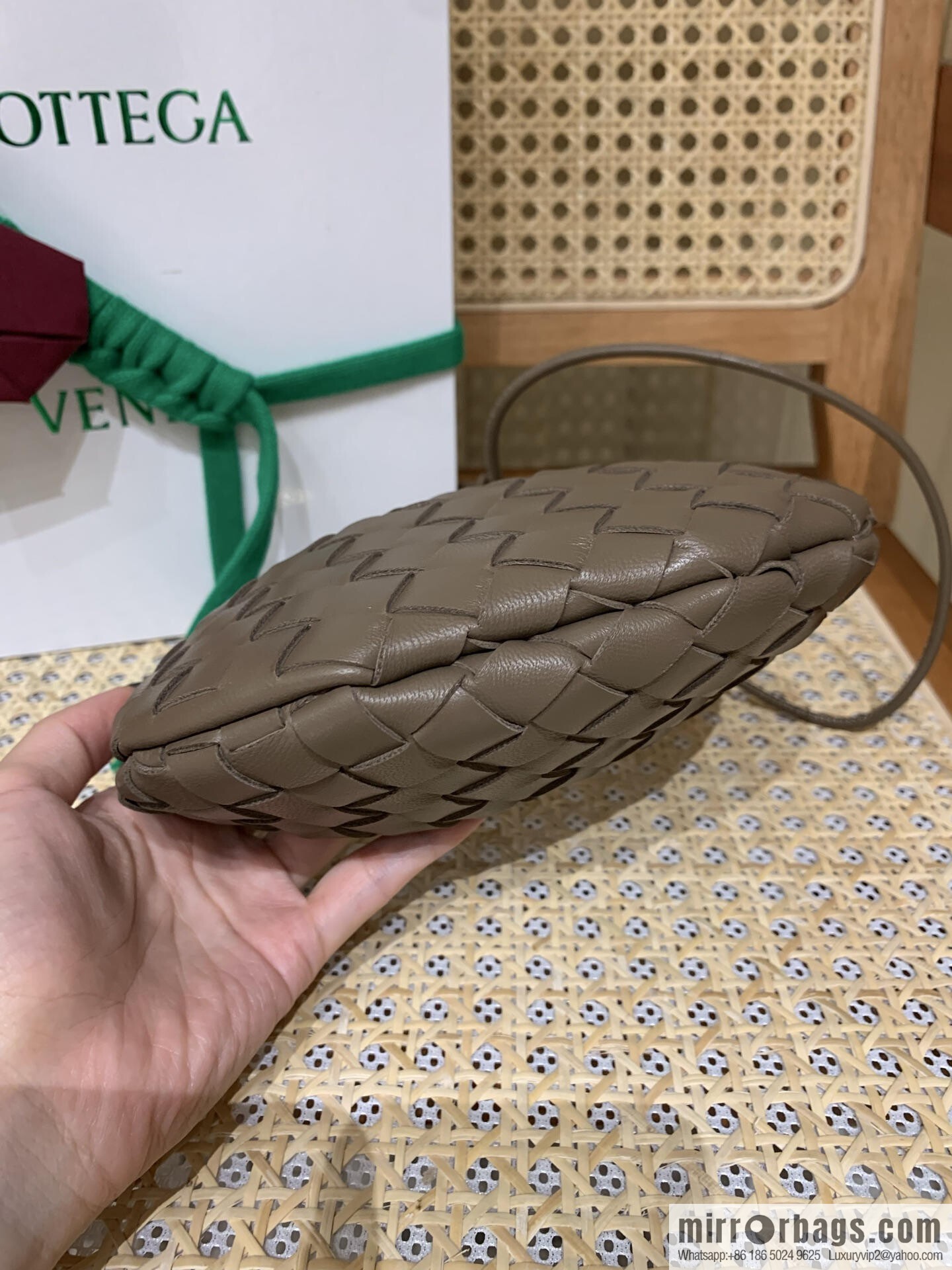 BV Mini Sardine Crossbody Bag 744267 Pine Cones Brown