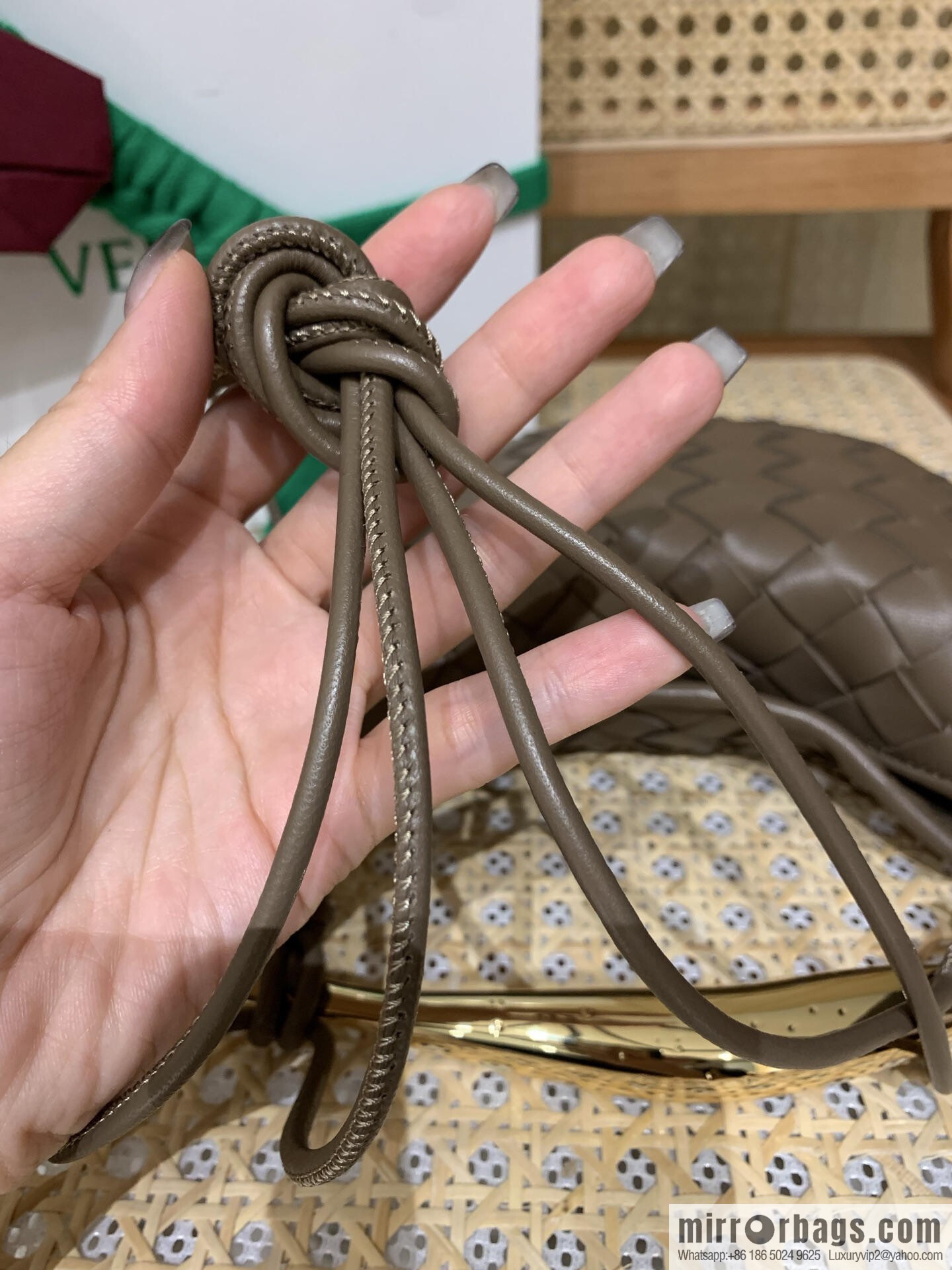 BV Mini Sardine Crossbody Bag 744267 Pine Cones Brown