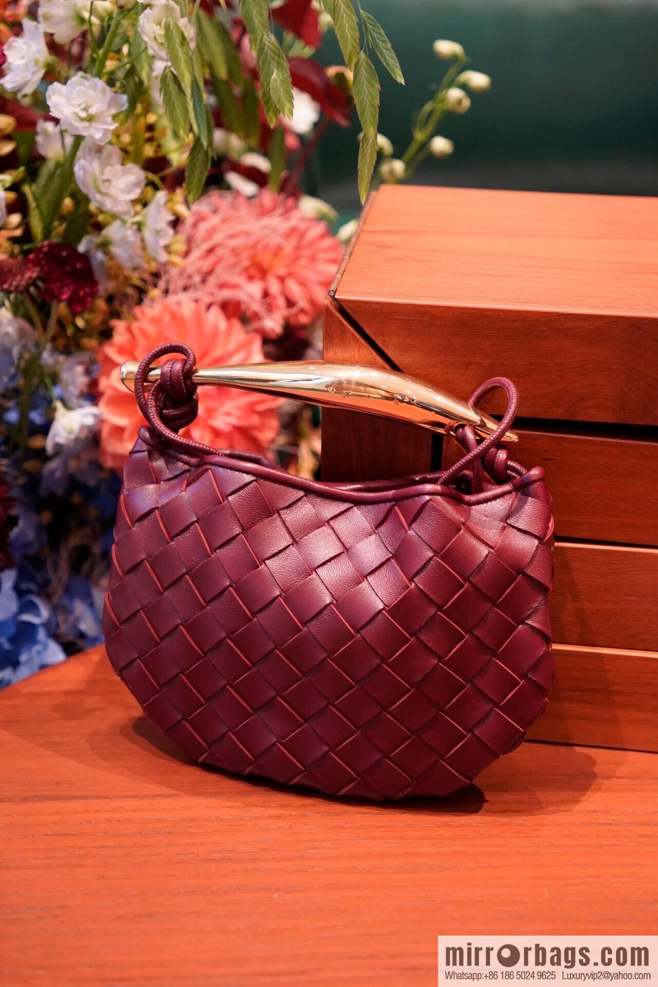 BV Mini Sardine Crossbody Bag 744267 Barolo Burgundy