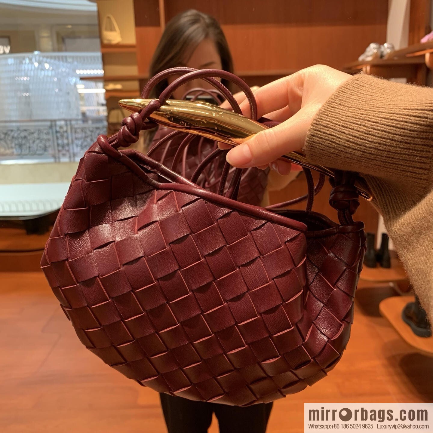 BV Mini Sardine Crossbody Bag 744267 Barolo Burgundy
