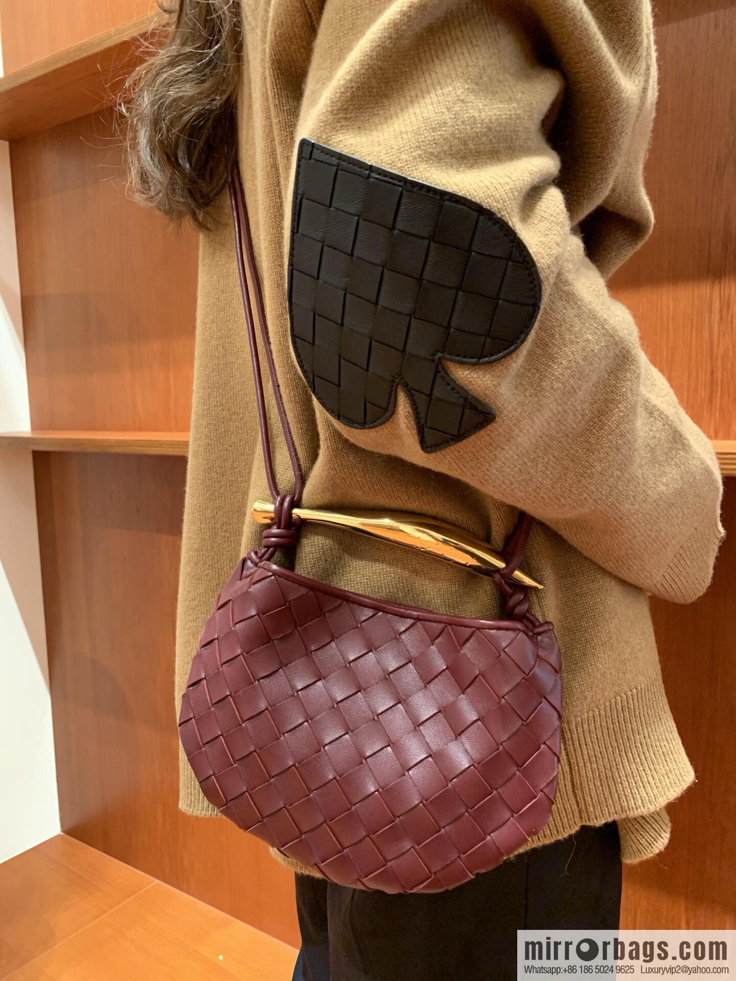 BV Mini Sardine Crossbody Bag 744267 Barolo Burgundy