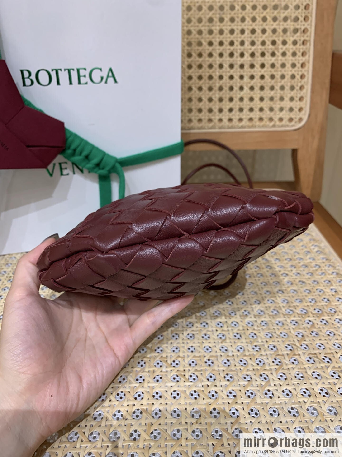 BV Mini Sardine Crossbody Bag 744267 Barolo Burgundy