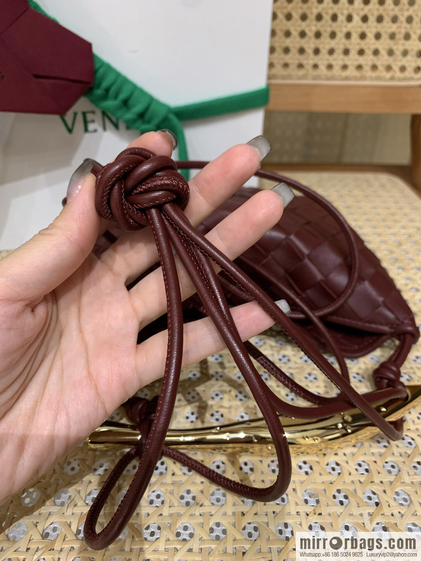 BV Mini Sardine Crossbody Bag 744267 Barolo Burgundy