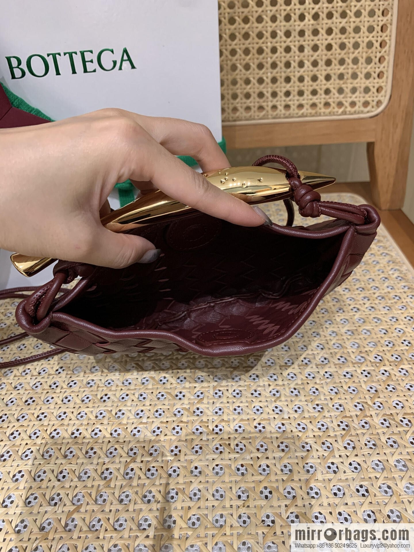 BV Mini Sardine Crossbody Bag 744267 Barolo Burgundy