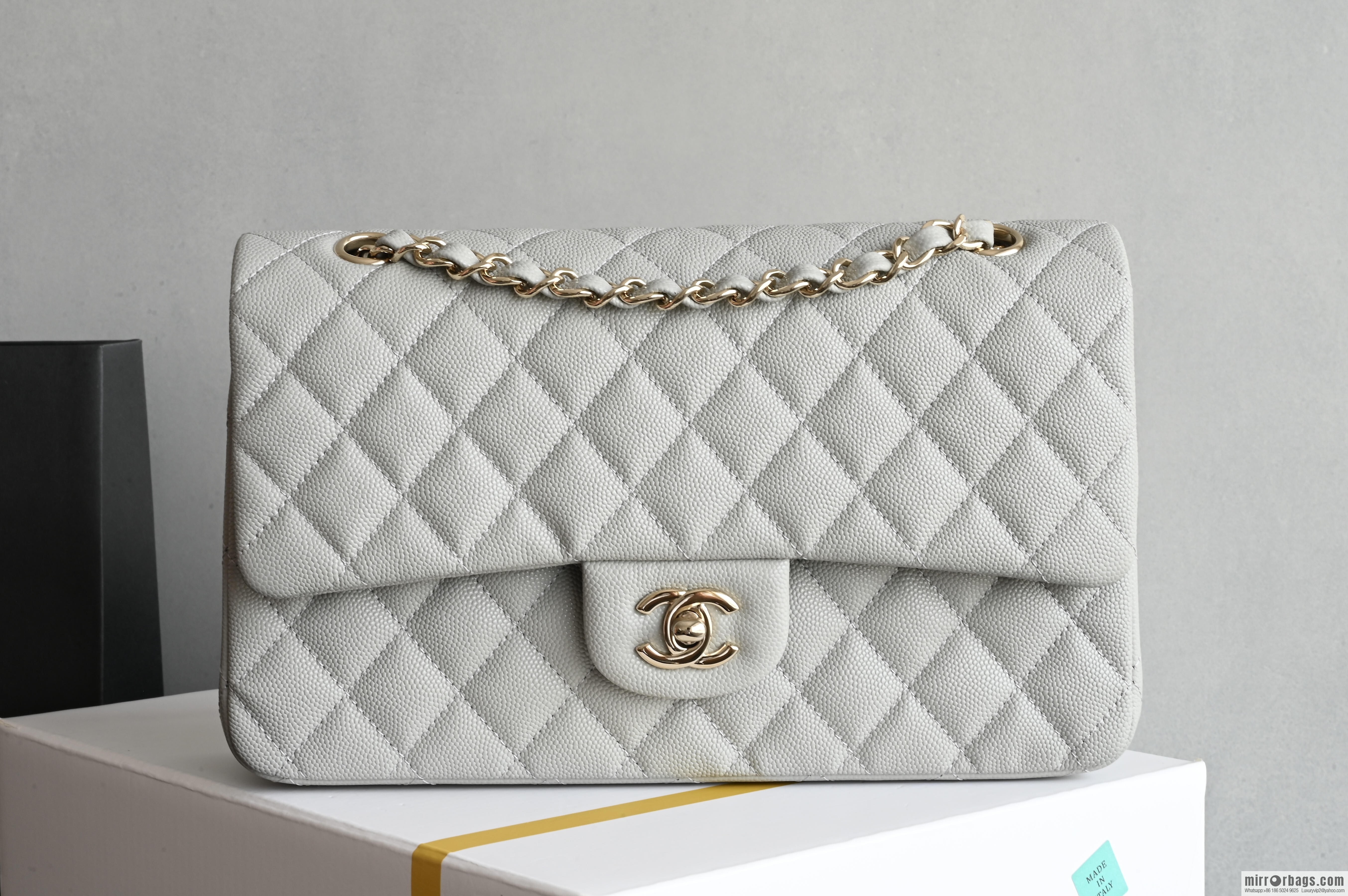 CHANEL Upgraded A01112 Light Grey Gold