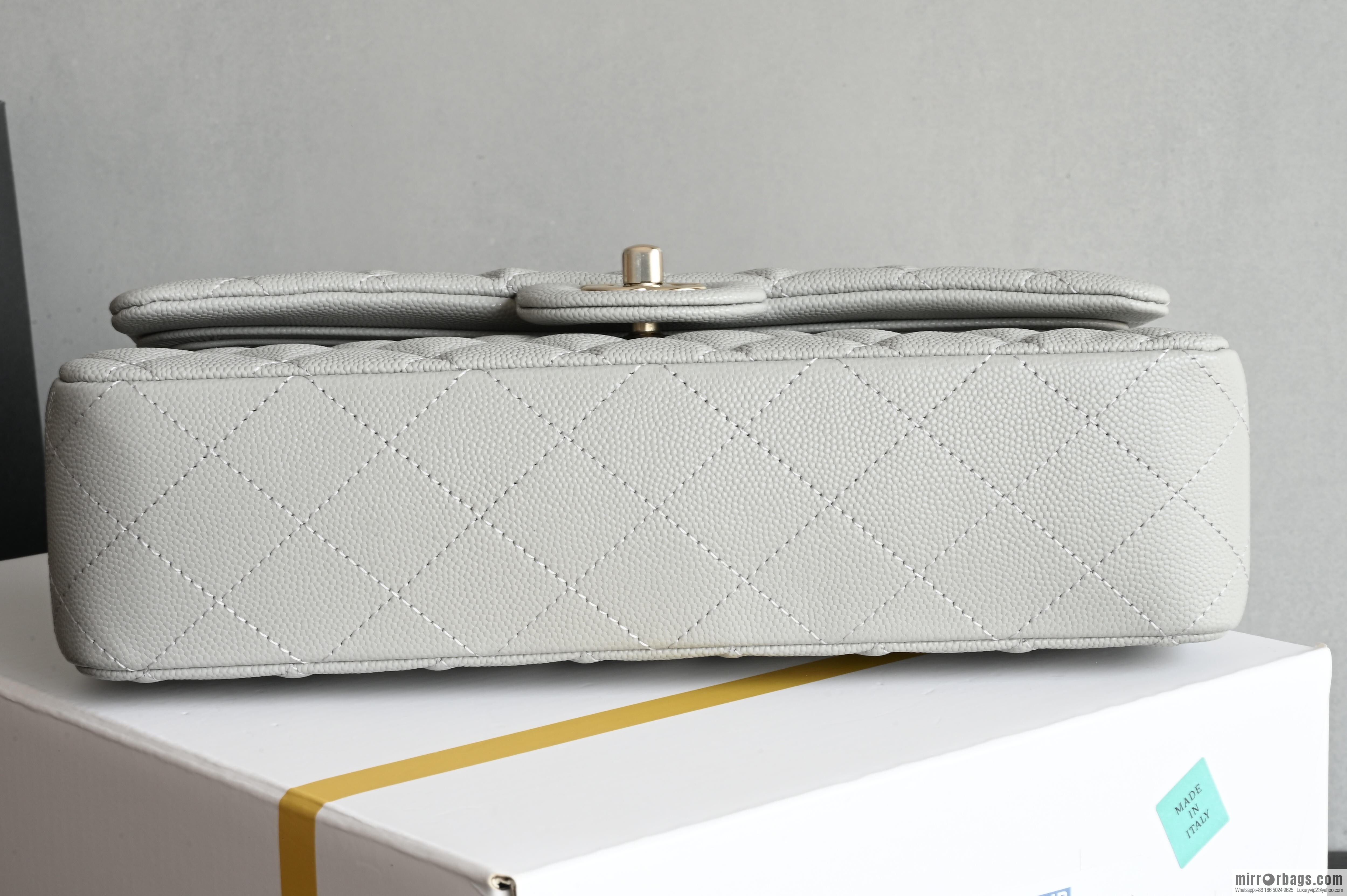 CHANEL Upgraded A01112 Light Grey Gold