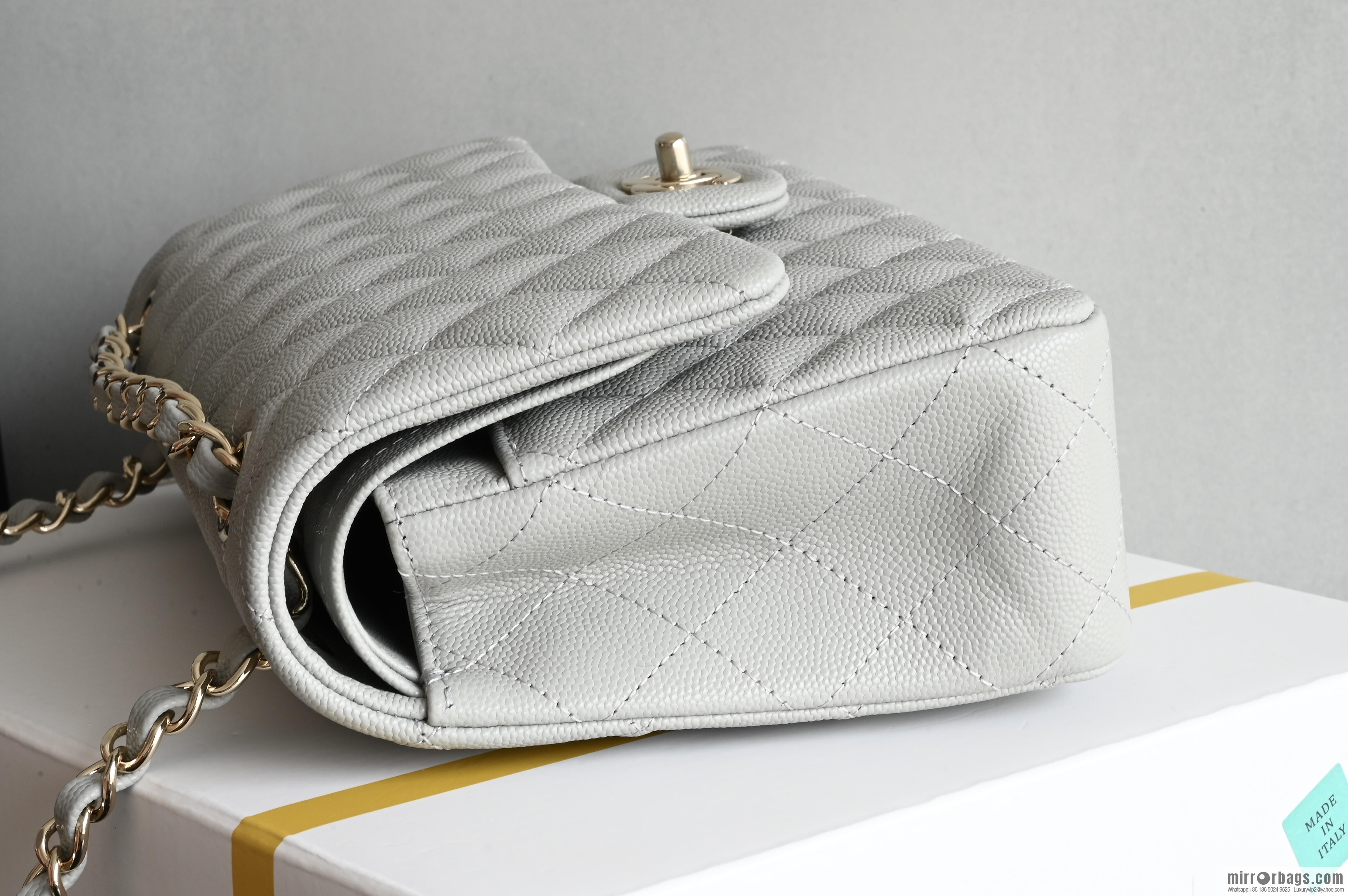 CHANEL Upgraded A01112 Light Grey Gold