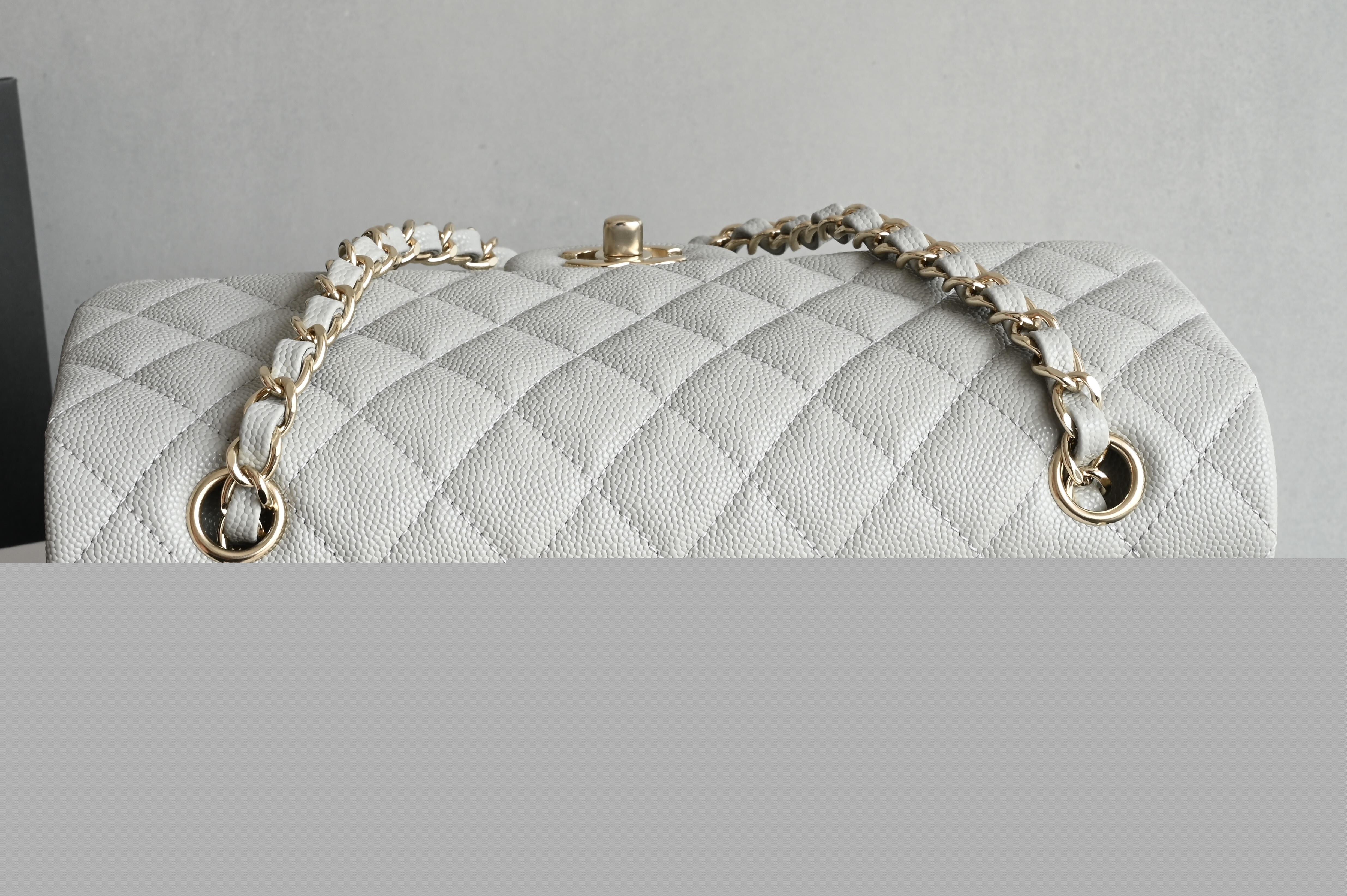 CHANEL Upgraded A01112 Light Grey Gold