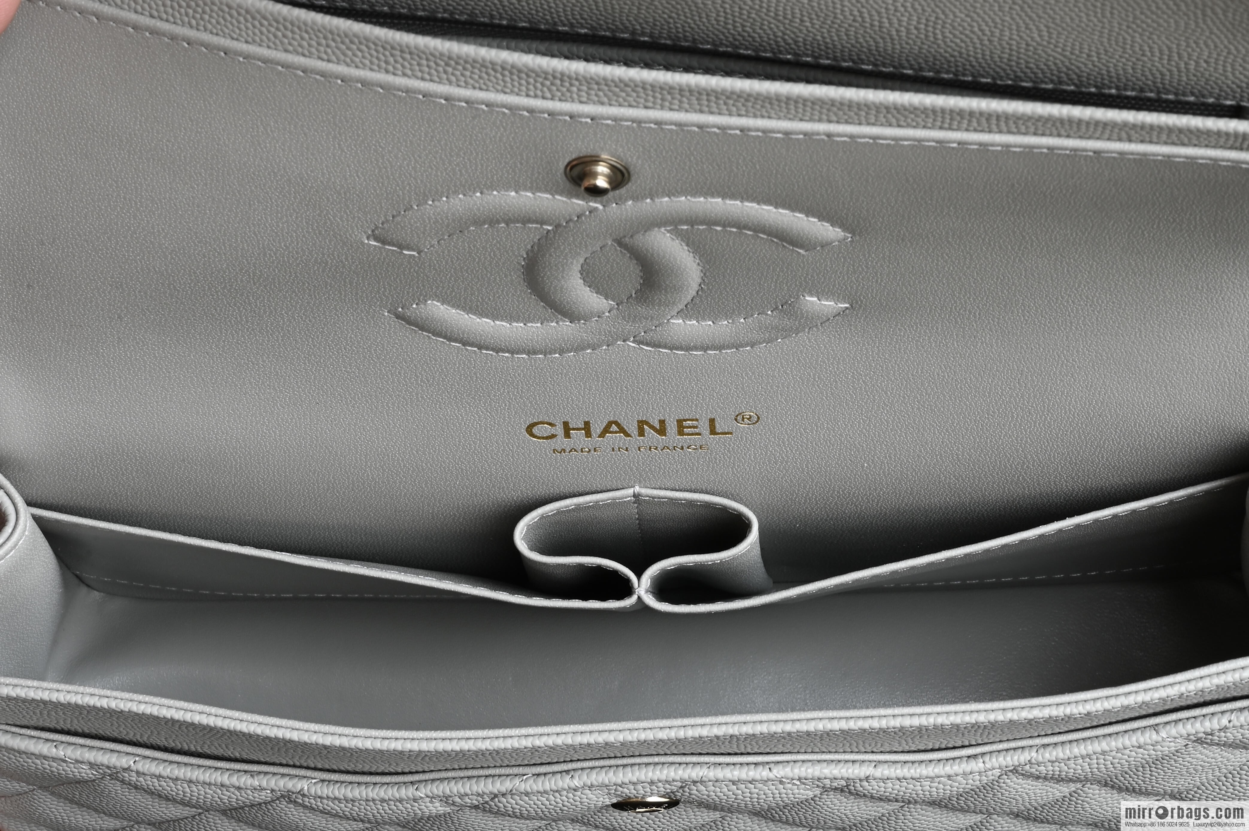 CHANEL Upgraded A01112 Light Grey Gold